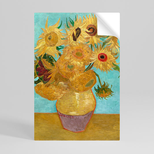 VASE WITH TWELVE SUNFLOWERS Svislý samolepicí plakát