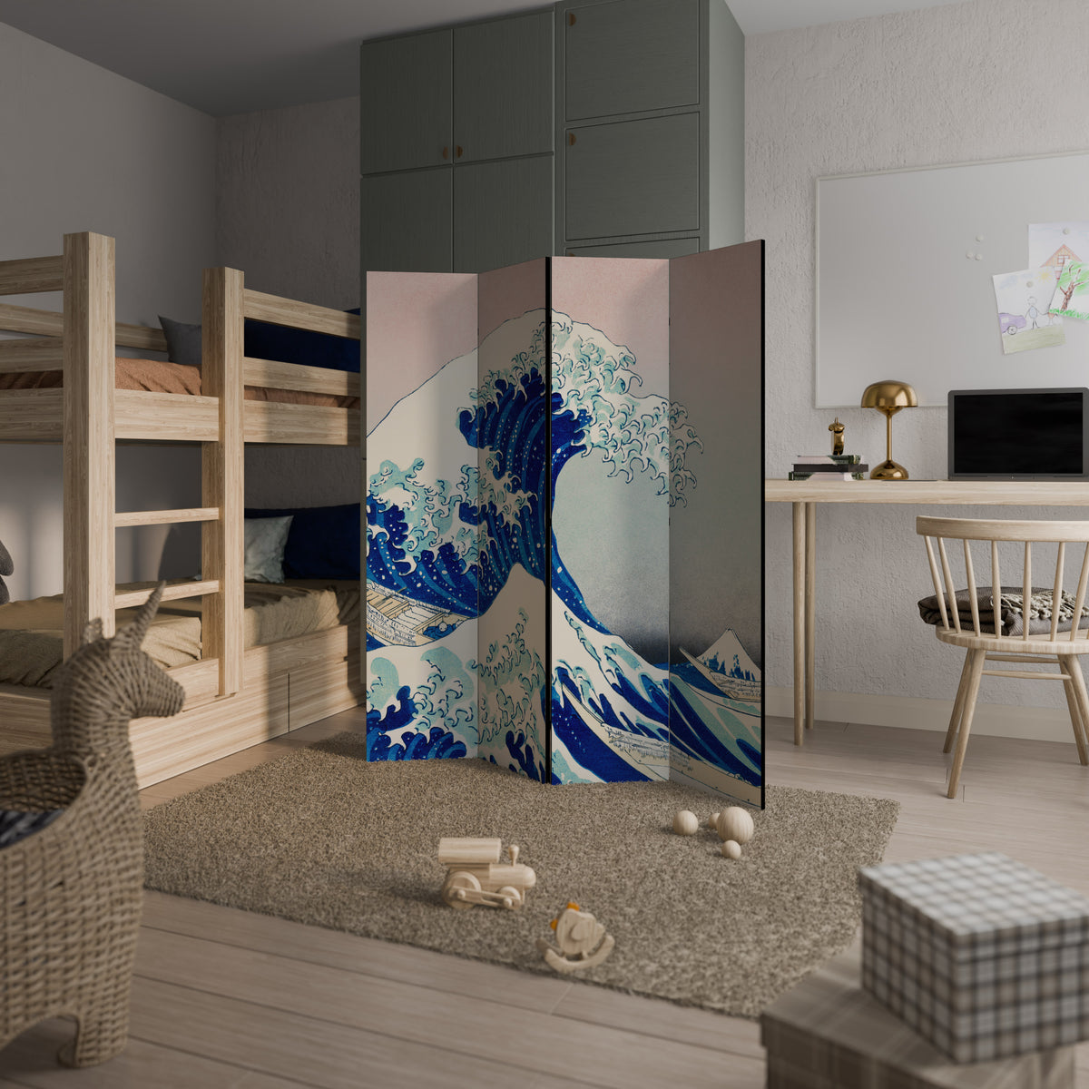 THE GREAT WAVE 4dílný paraván