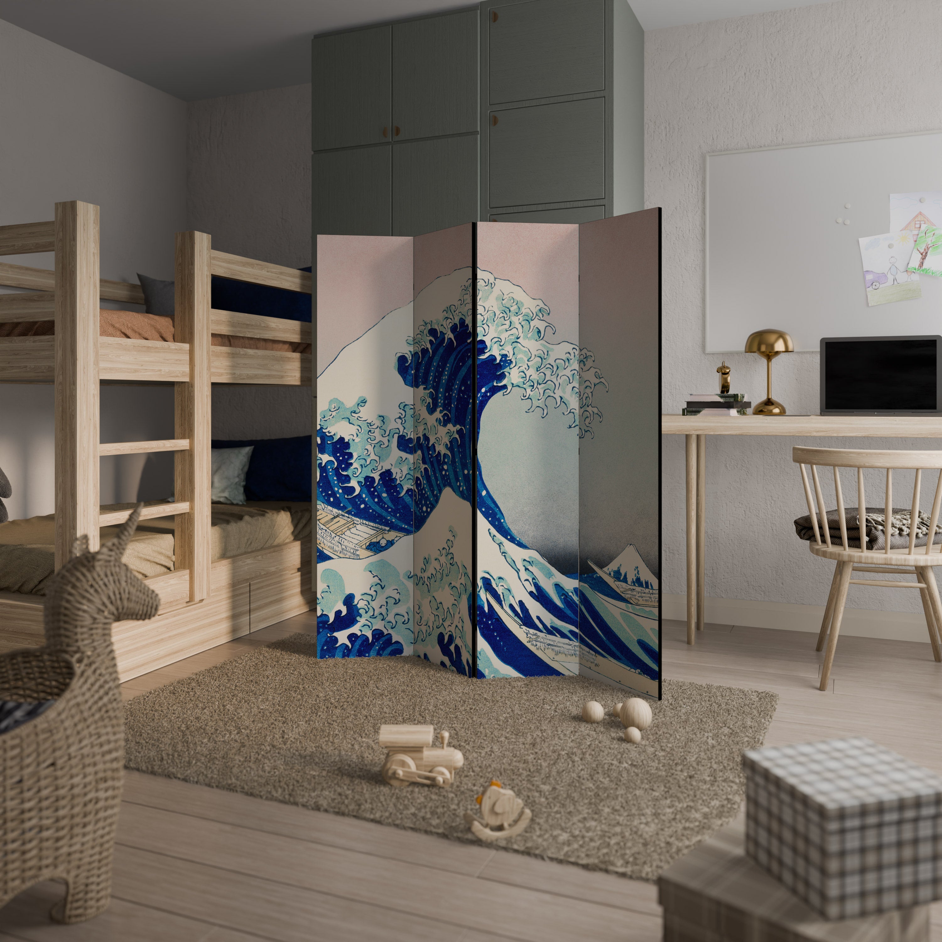THE GREAT WAVE 4dílný paraván