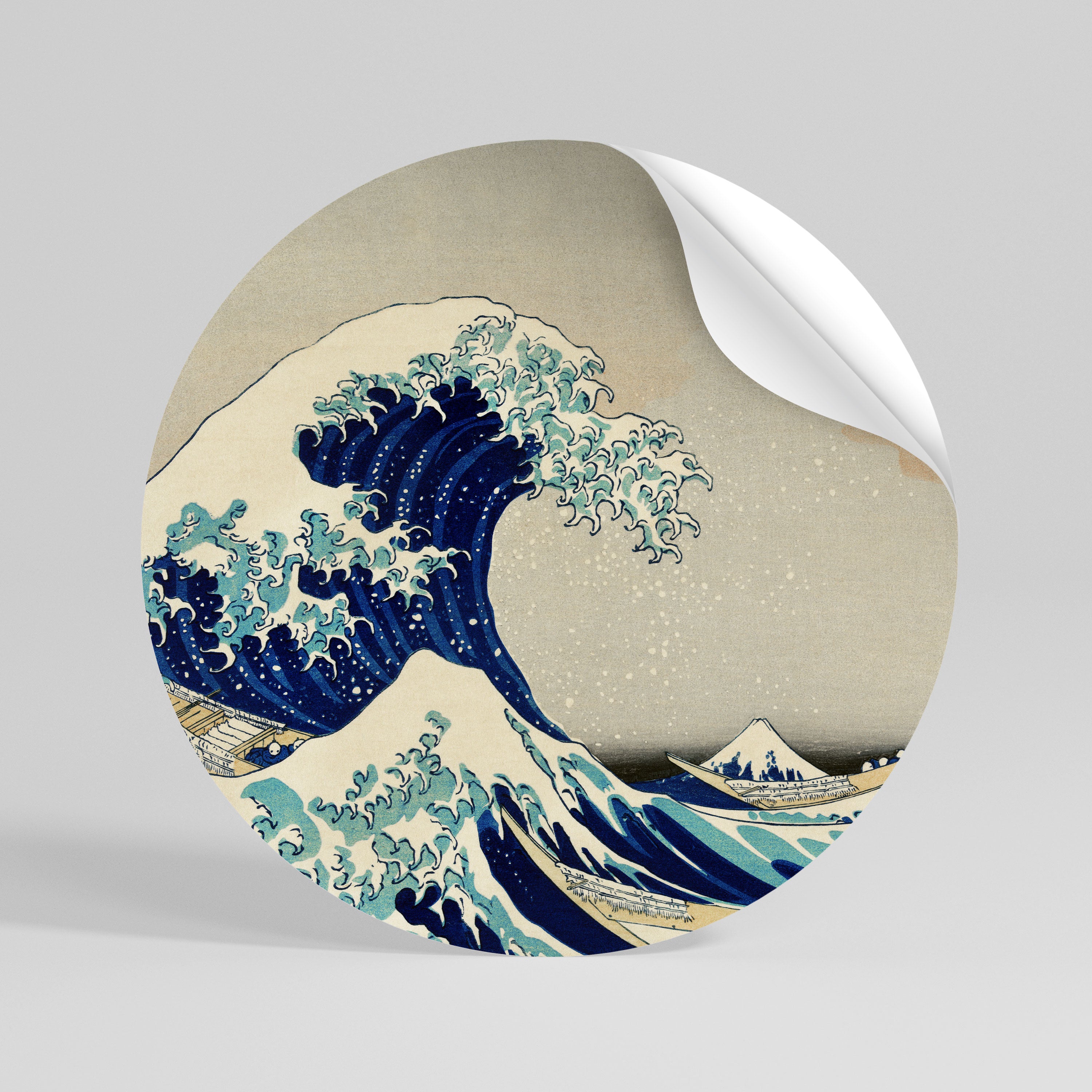 THE GREAT WAVE Kulatá samolepka