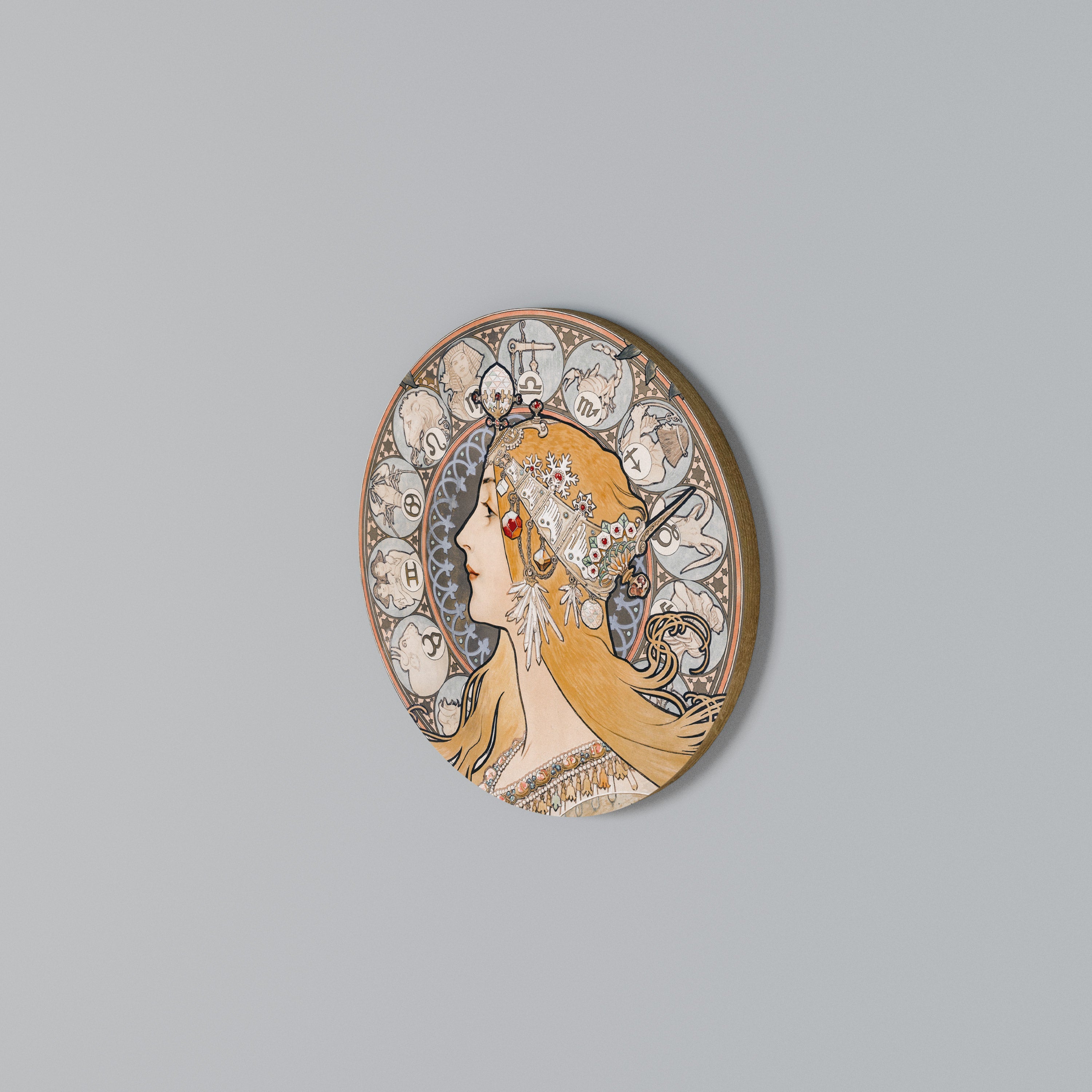 ZODIAQUE OR LA PLUME Round Wall Art