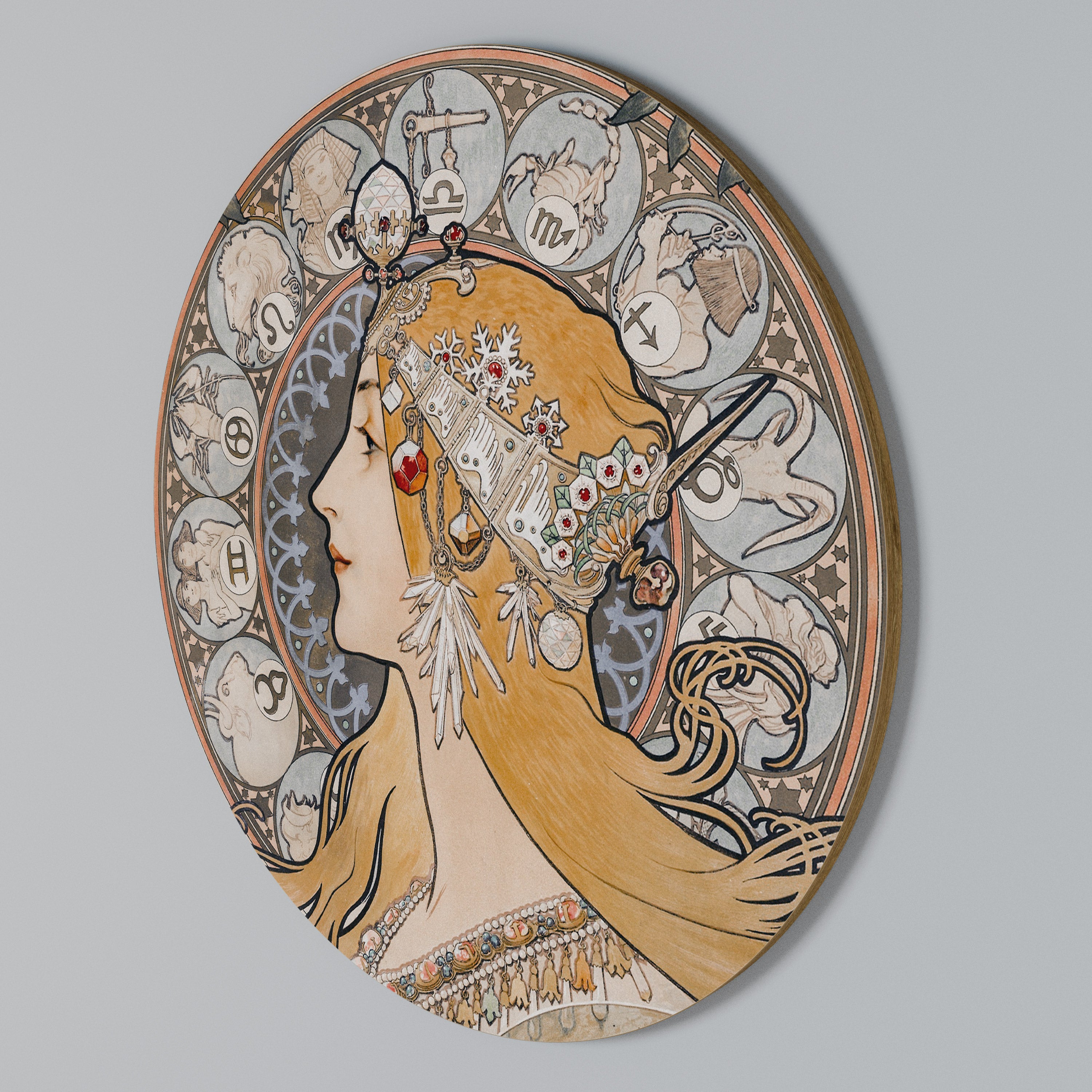 ZODIAQUE OR LA PLUME Round Wall Art