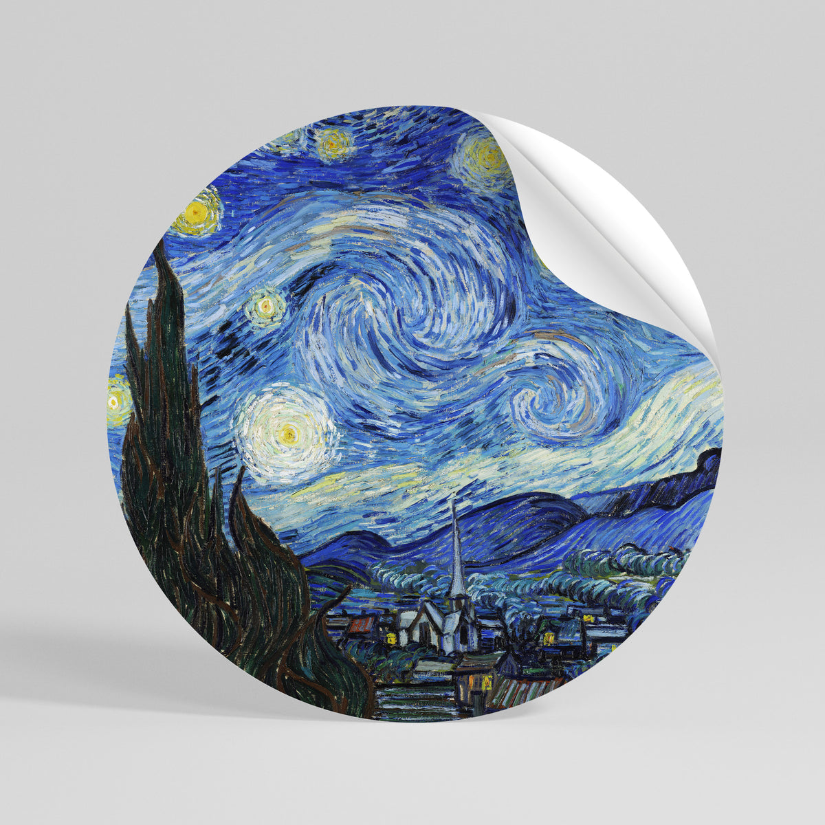 STARRY NIGHT Kulatá samolepka