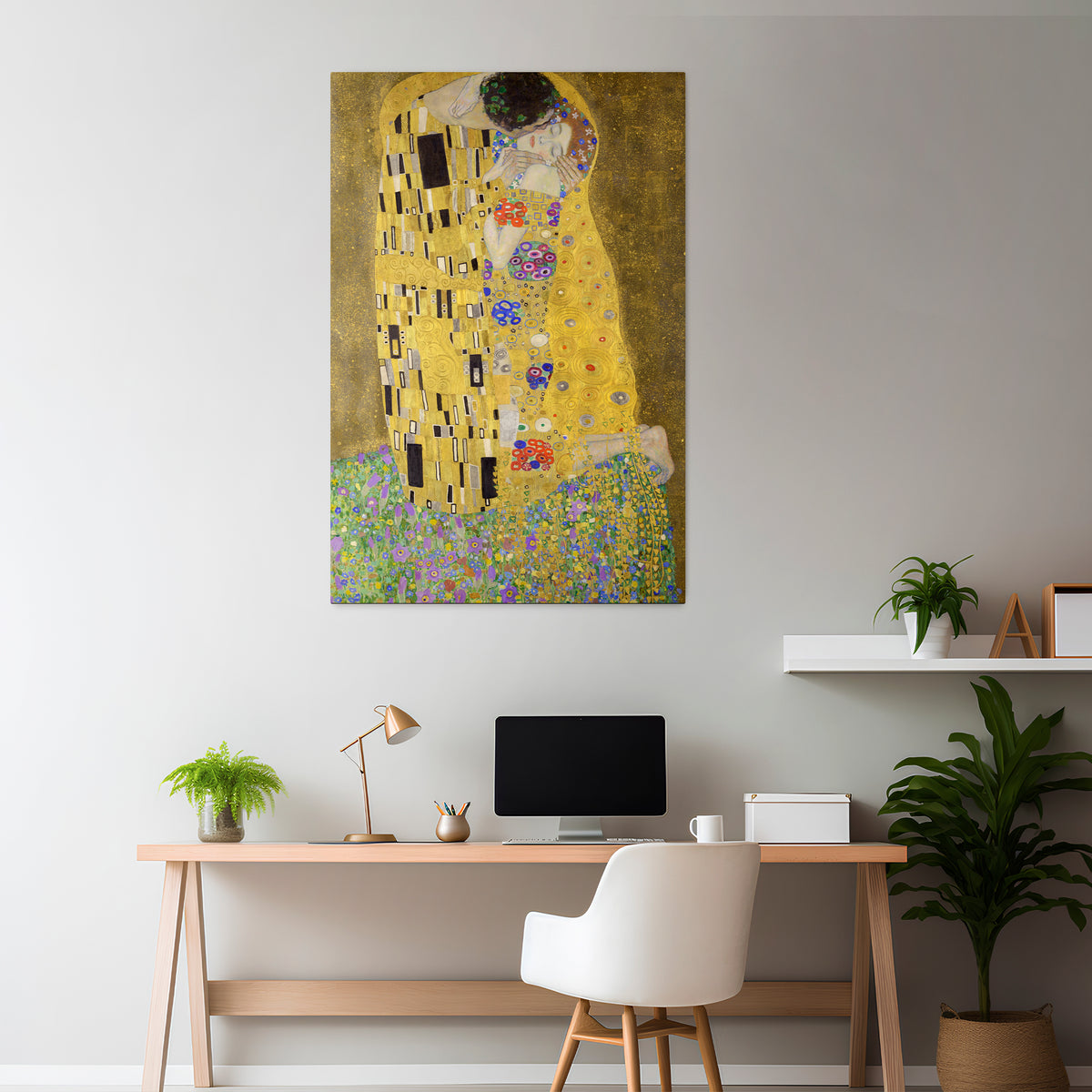 THE KISS Vertical Canvas Print