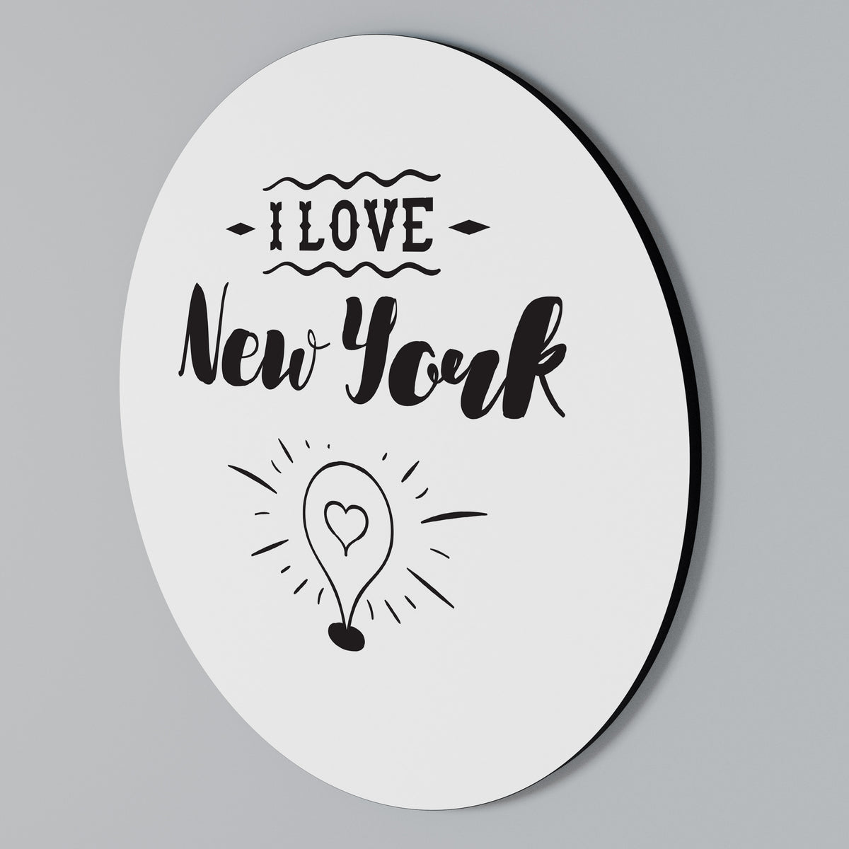 I LOVE NEW YORK Kulatá nástěnná dekorace