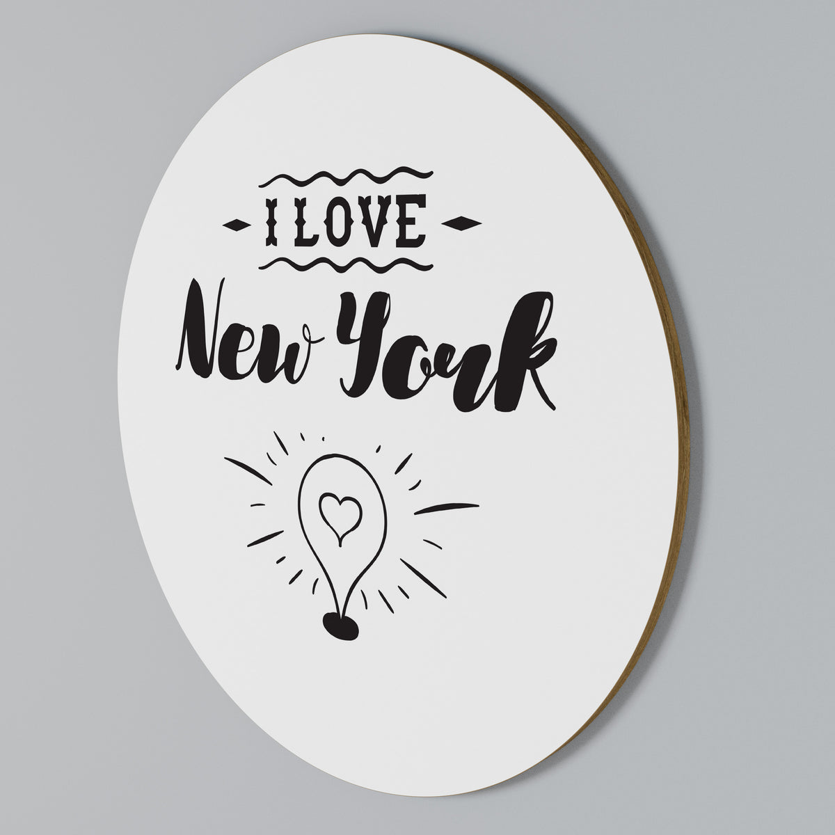I LOVE NEW YORK Kulatá nástěnná dekorace