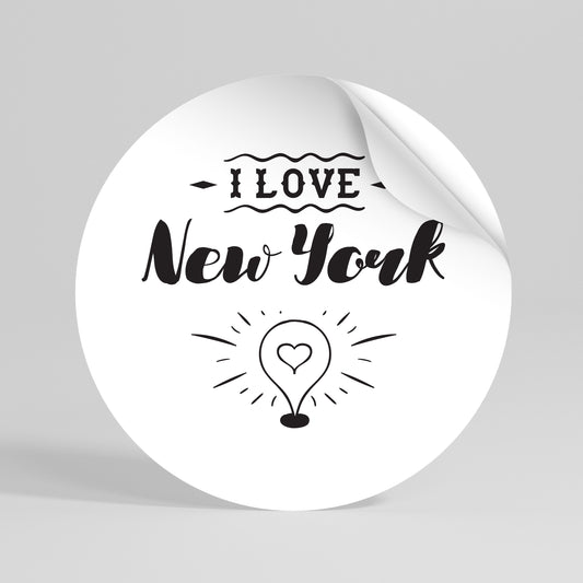I LOVE NEW YORK Kulatá samolepka
