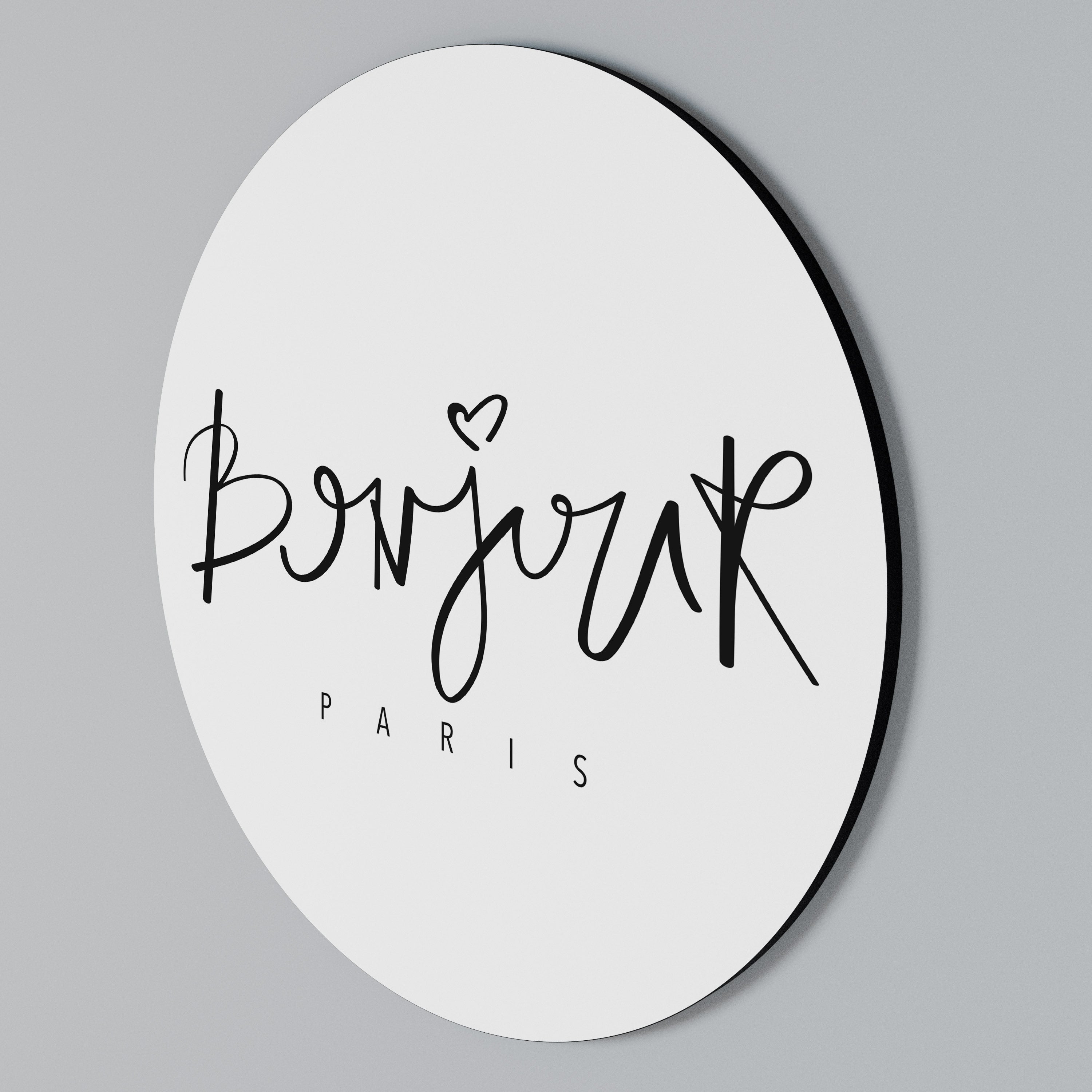 BONJOUR LOVE Round Wall Art