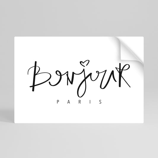 BONJOUR LOVE Vodorovný samolepicí plakát