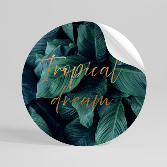 TROPICAL BLISS Kulatá samolepka