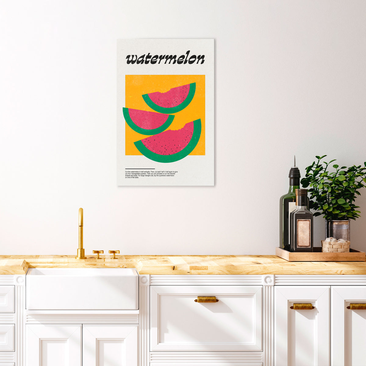 WATERMELON WHIMSY Vertical Canvas Print