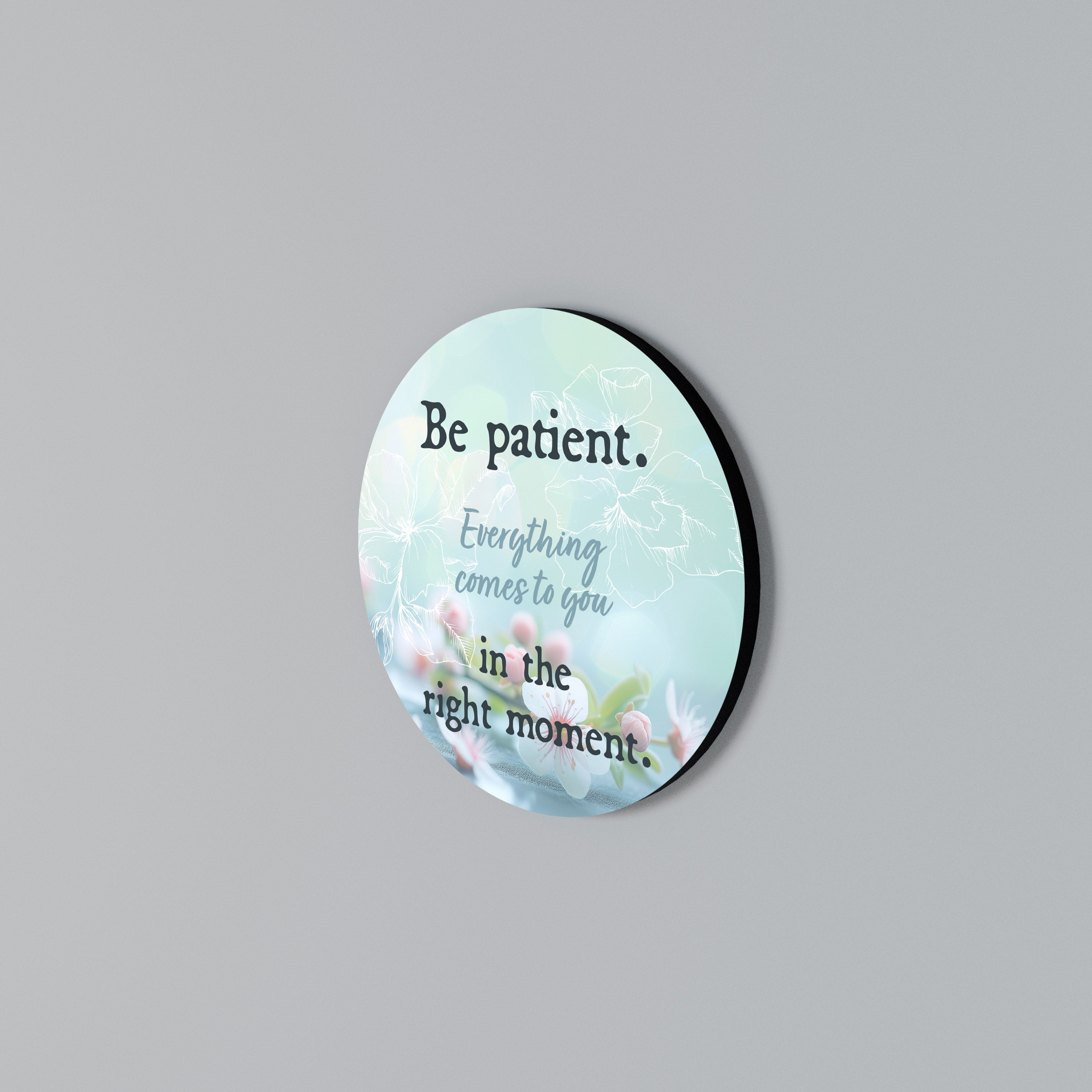 PATIENCE IN BLOOM Round Wall Art