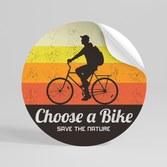 CHOOSE A BIKE Kulatá samolepka