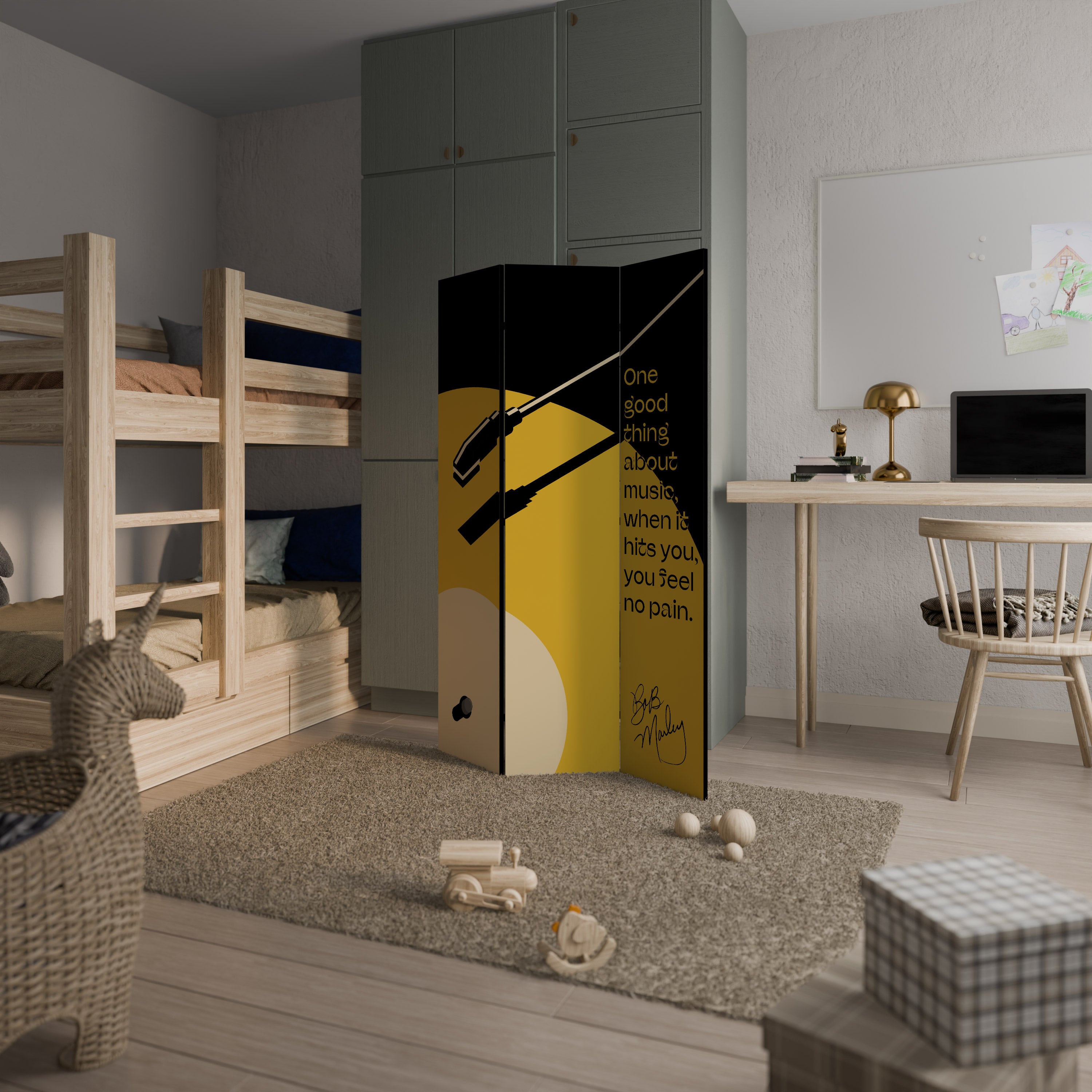 MUSIC - NO PAIN 3dílný paraván