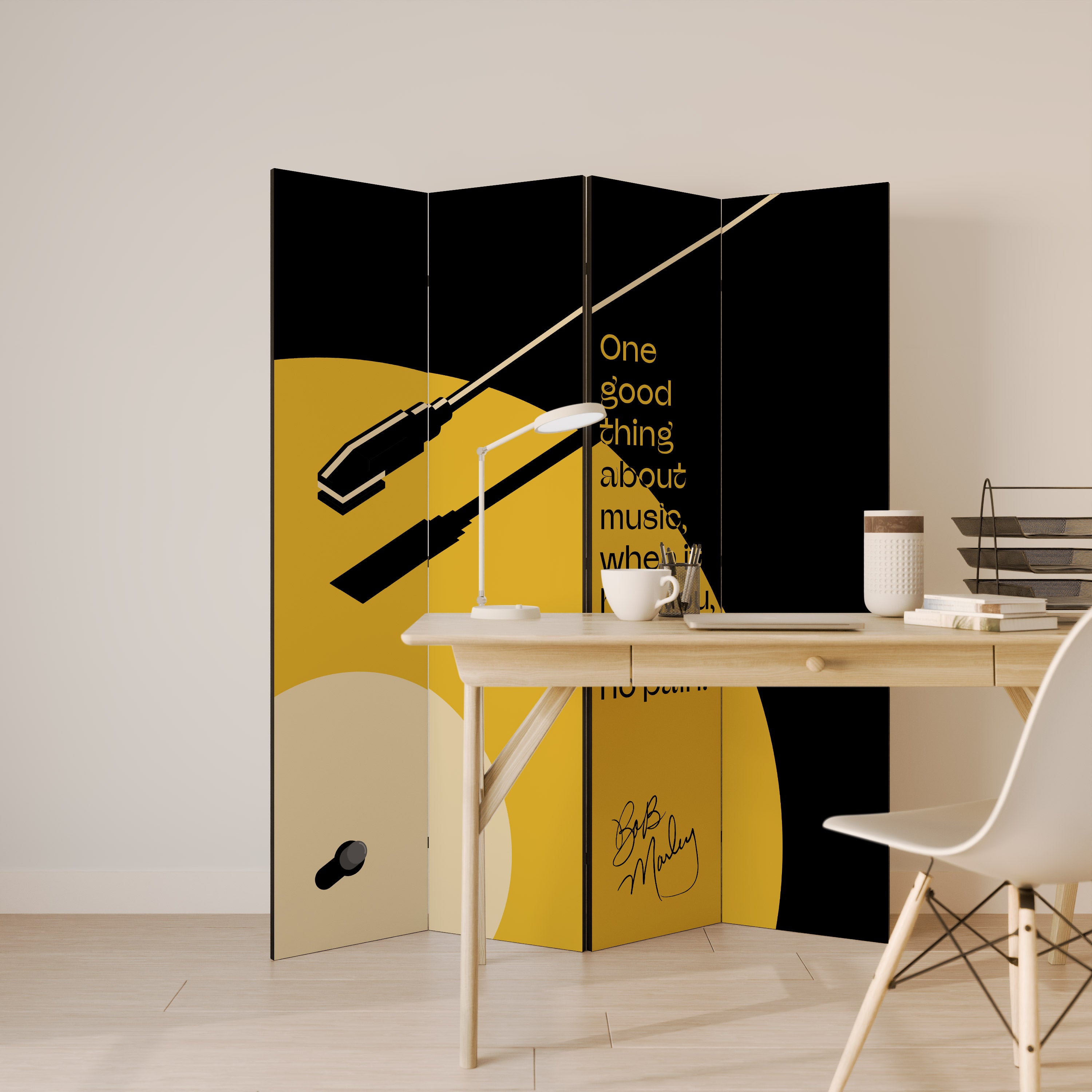 MUSIC - NO PAIN 4dílný paraván