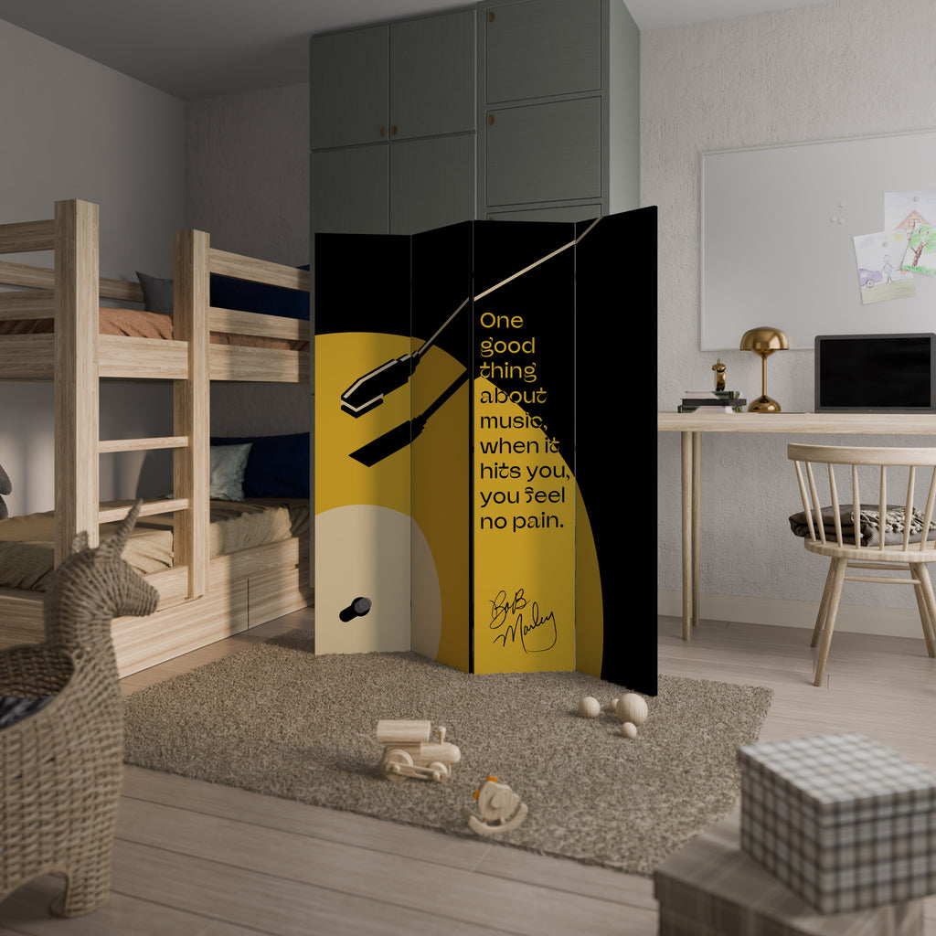 MUSIC - NO PAIN 4dílný paraván