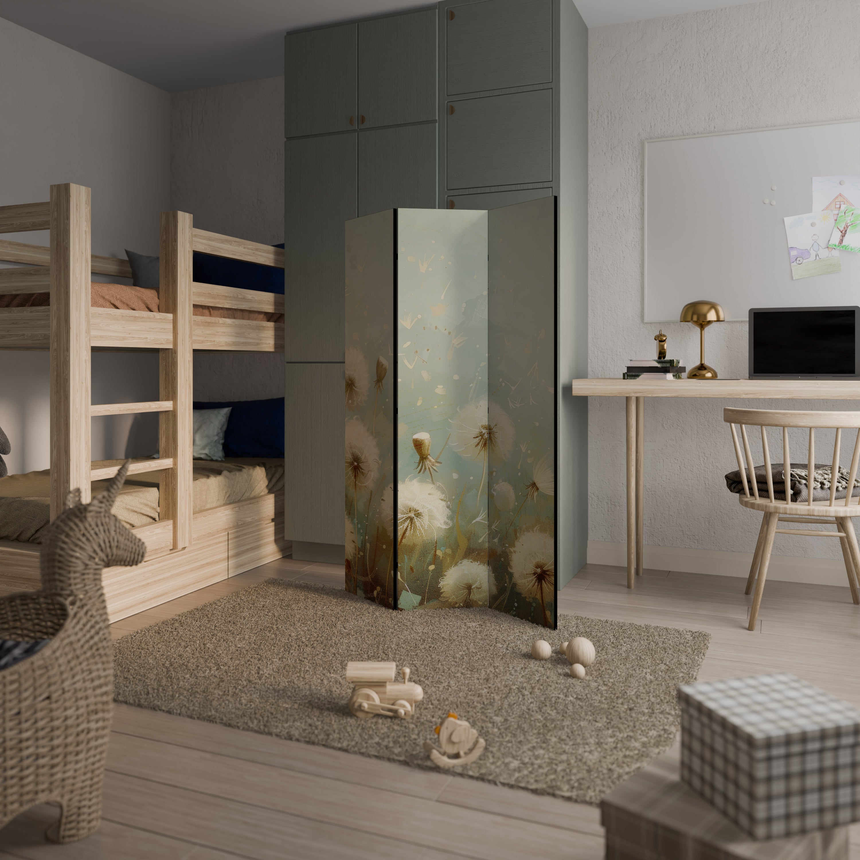 DREAMY MEADOW 3-Panel Room Divider