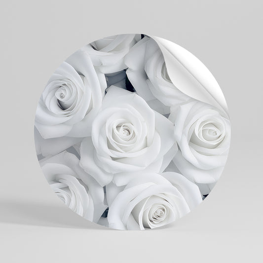 ELEGANCE IN WHITE Kulatá samolepka