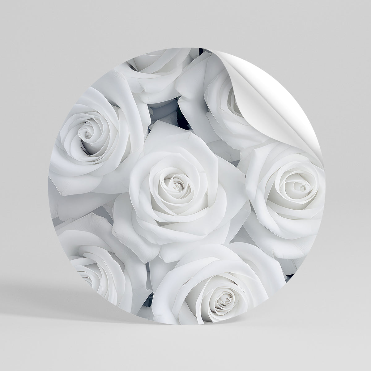 ELEGANCE IN WHITE Kulatá samolepka