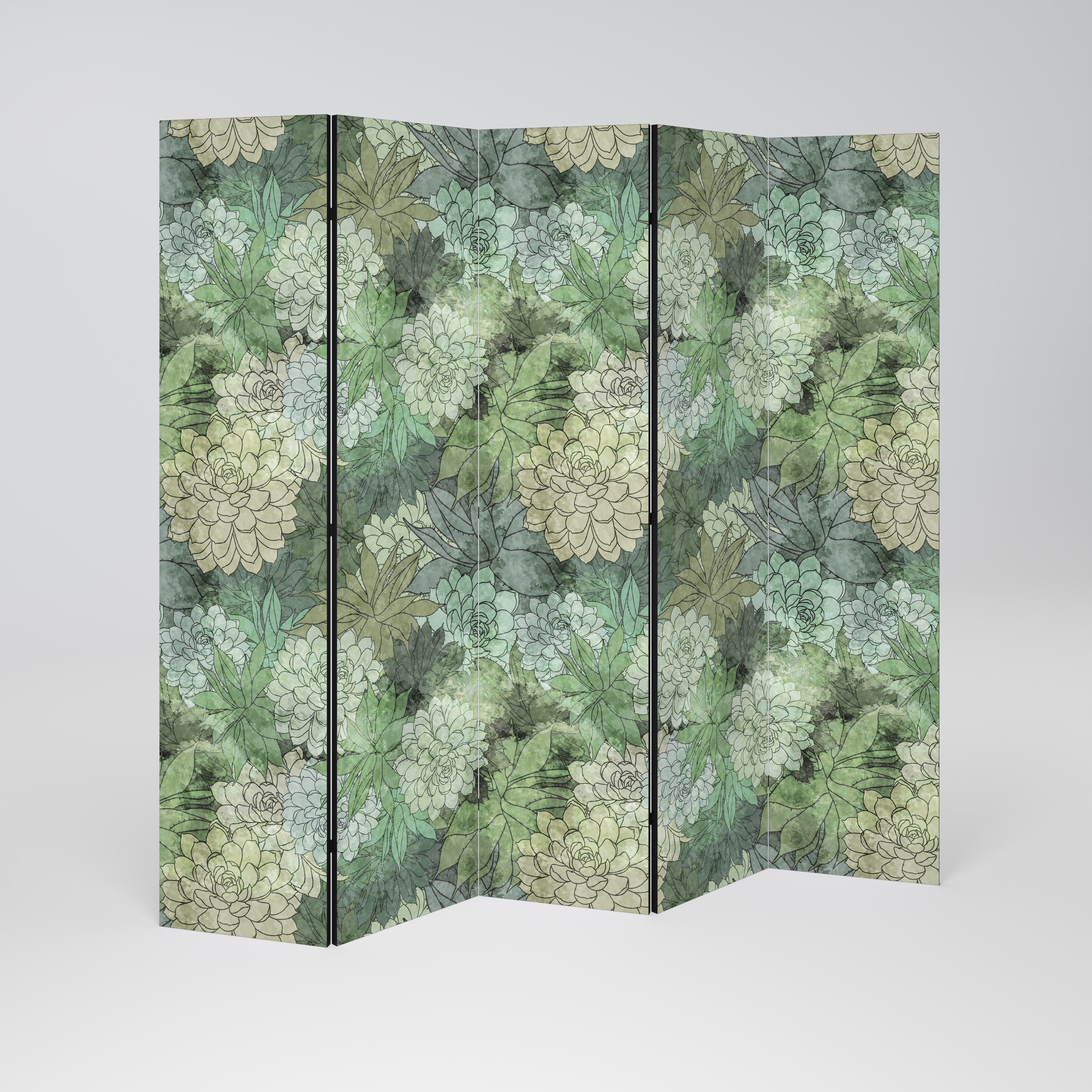 SUCCULENT CLUSTER 5-Panel Room Divider