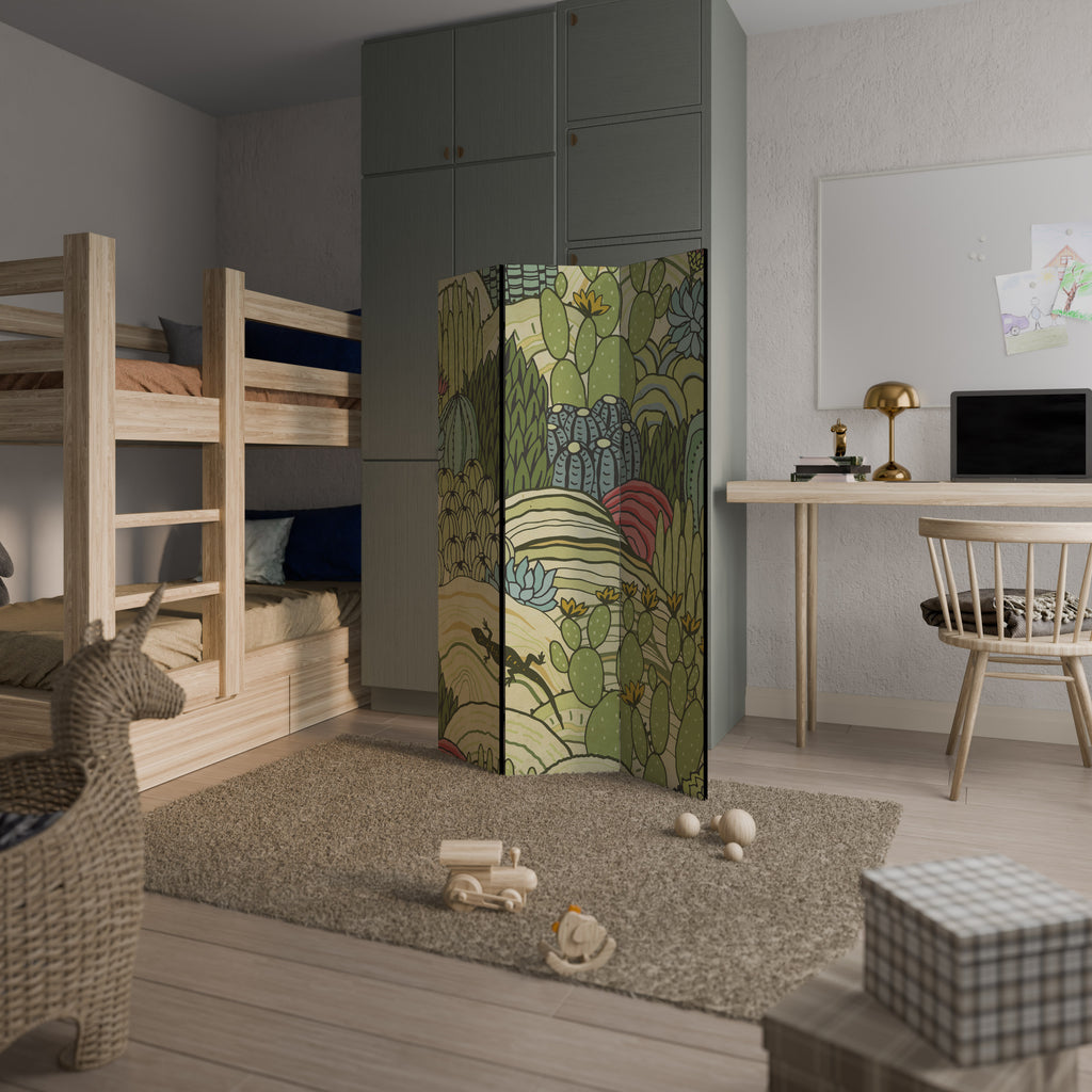 SUCCULENTS KALEIDOSCOPE 3dílný paraván