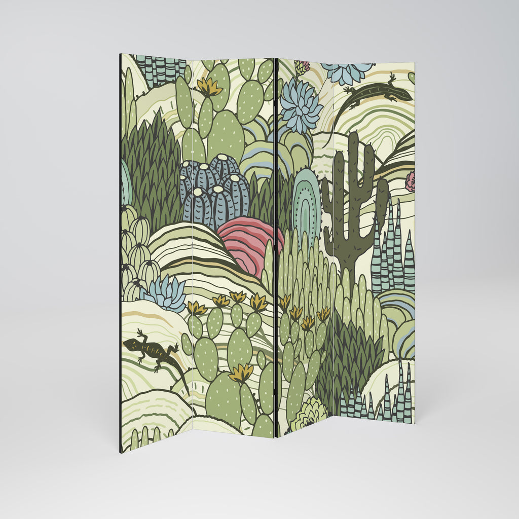 SUCCULENTS KALEIDOSCOPE 4dílný paraván