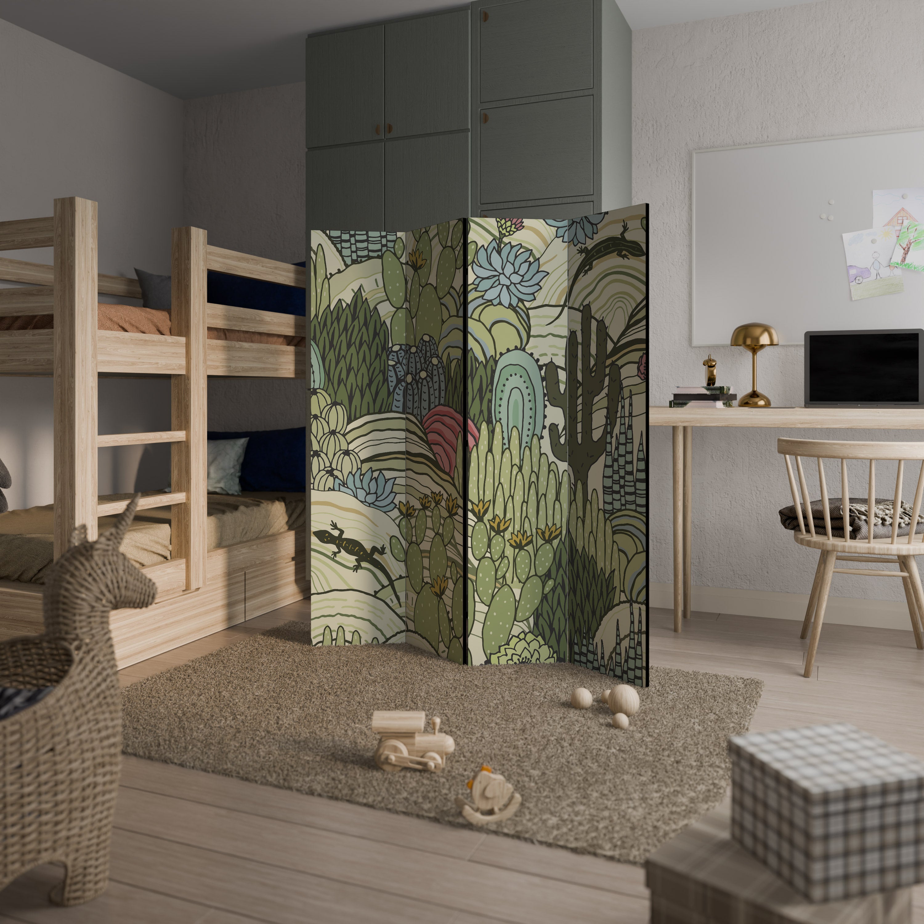 SUCCULENTS KALEIDOSCOPE 4dílný paraván