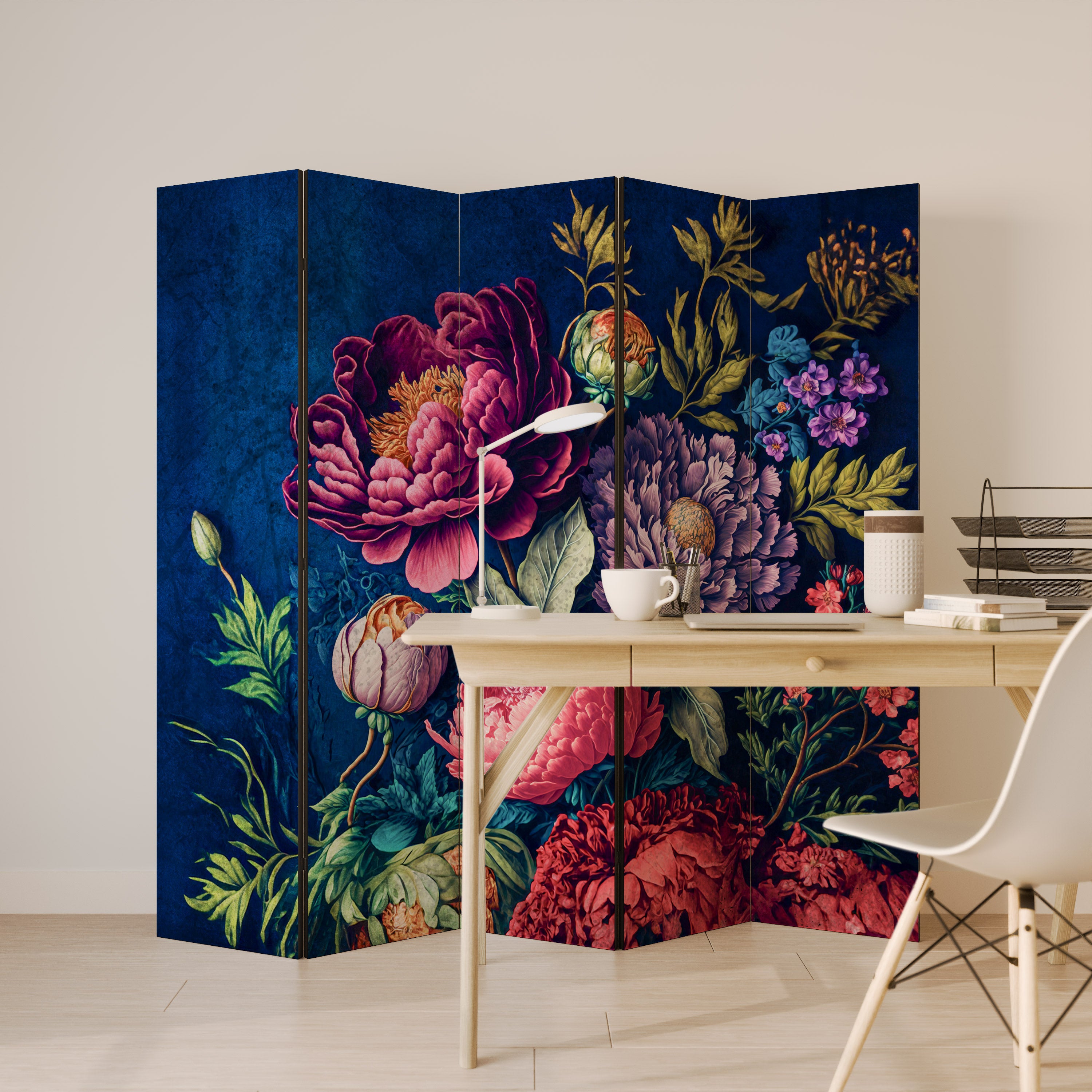 BLOOMING ELEGANCE 5-Panel Room Divider