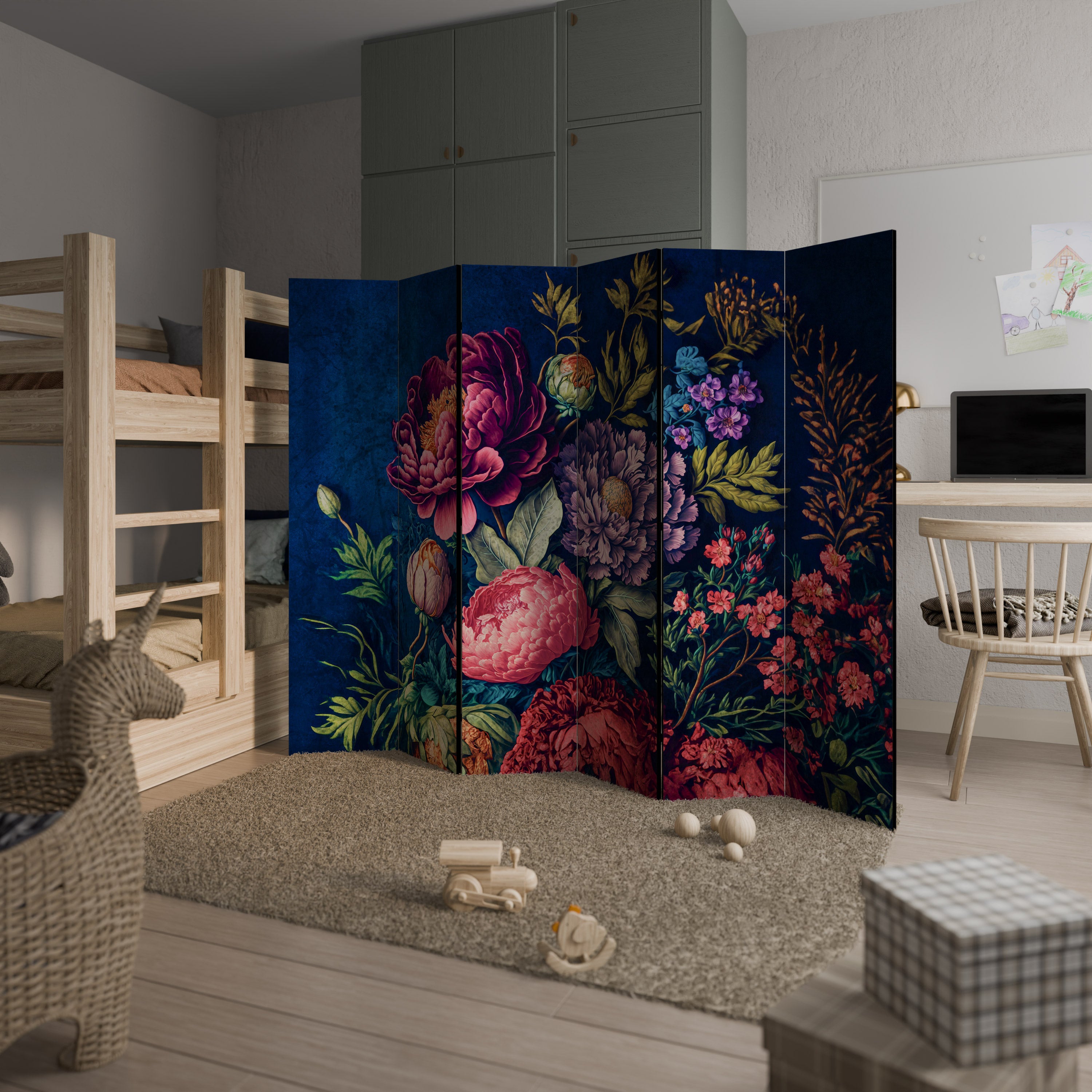 BLOOMING ELEGANCE 6-Panel Room Divider