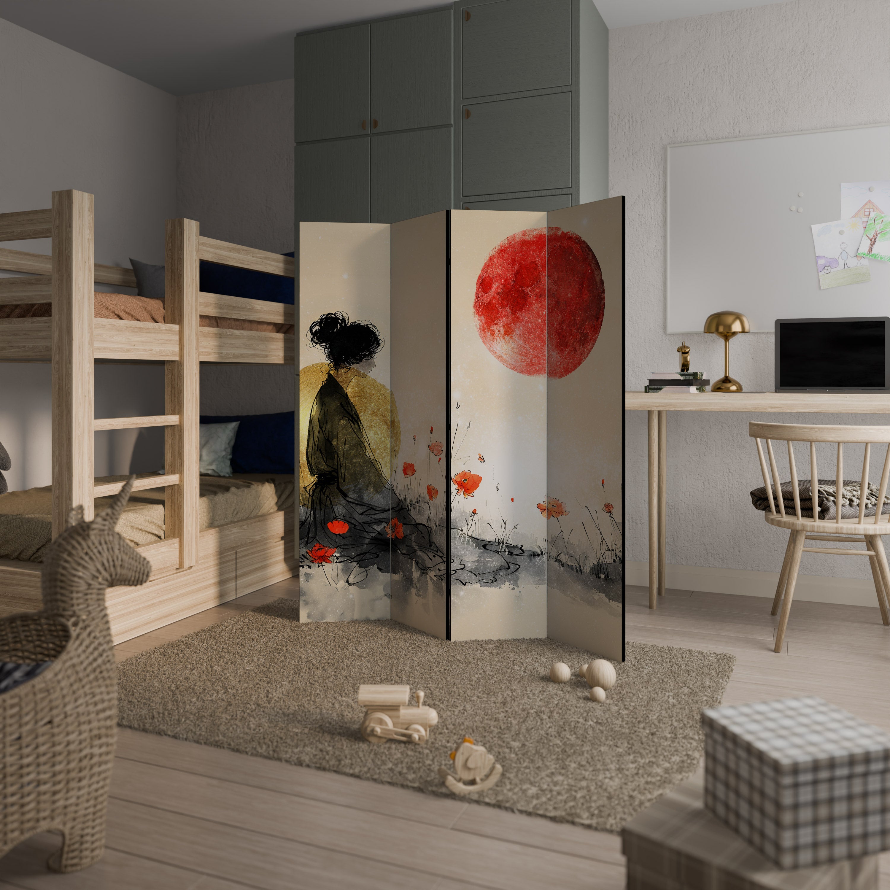 GOLDEN GLOW MEDITATION 4dílný paraván