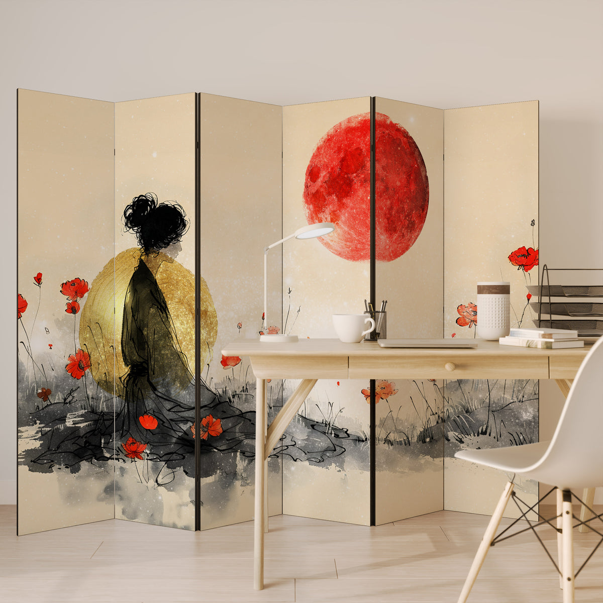 GOLDEN GLOW MEDITATION 6dílný paraván