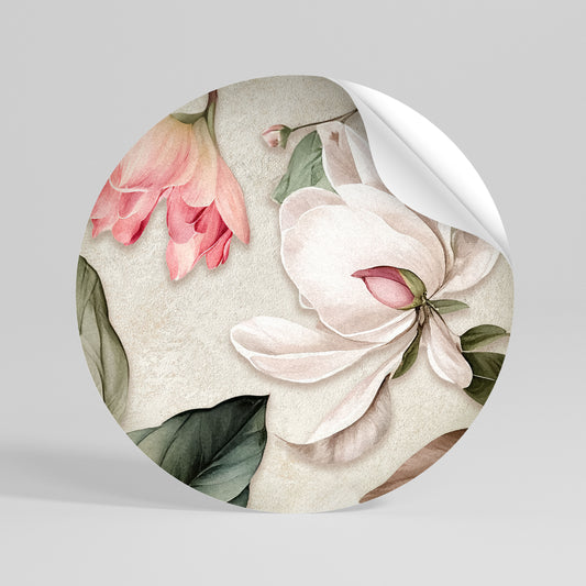FLORAL GRACE Kulatá samolepka