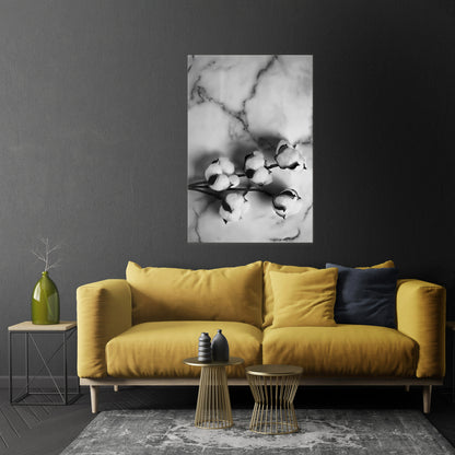 MONOCHROME COTTON DREAMS Vertical Canvas Print