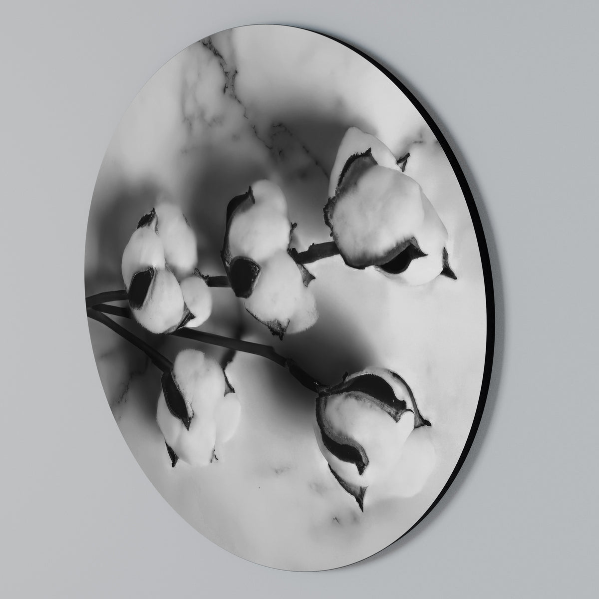 MONOCHROME COTTON DREAMS Kulatá nástěnná dekorace