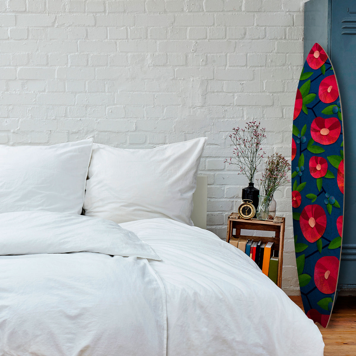 SPRING THOUGHTS Dekorativní panel ve tvaru surfu