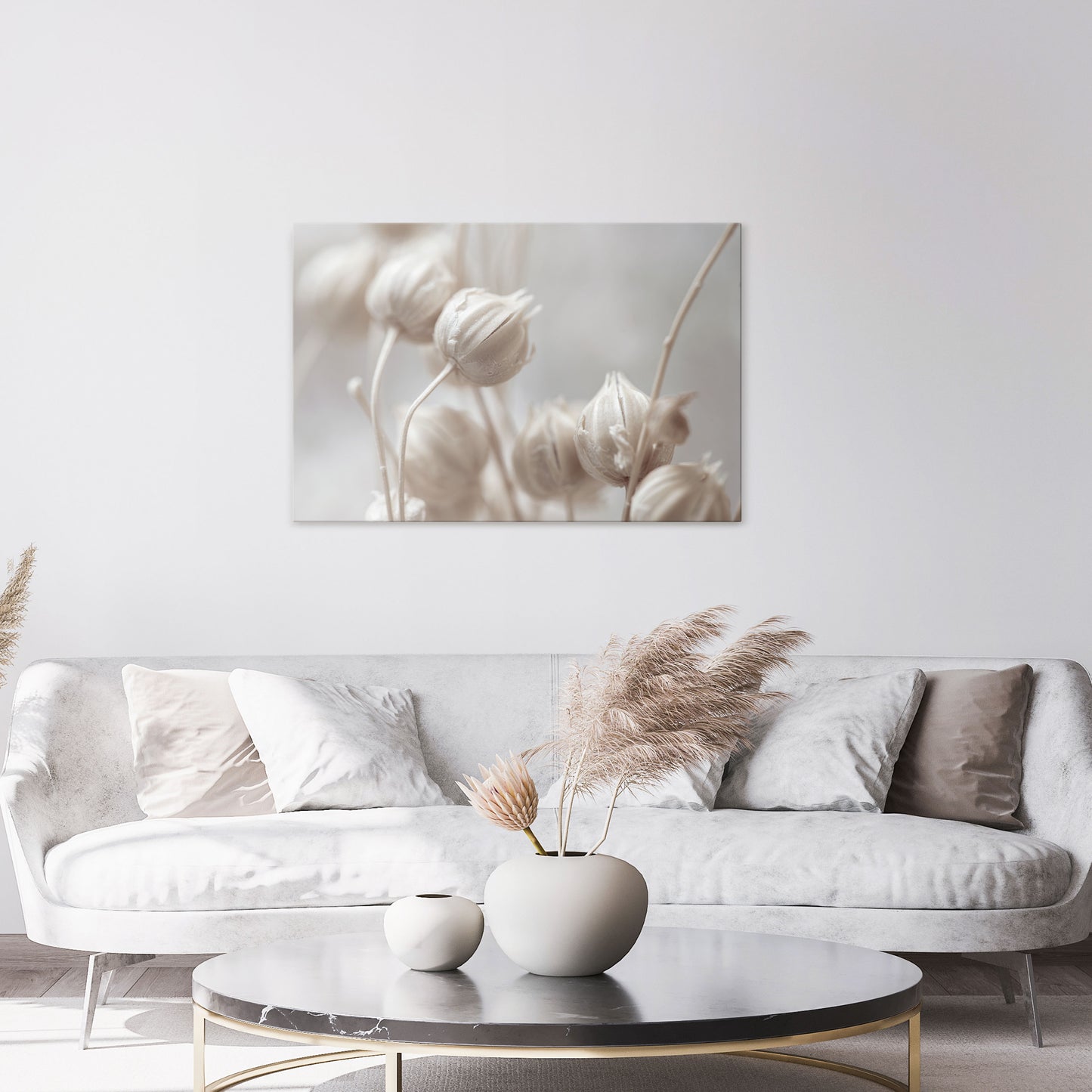 MYSTICAL BOTANICAL BLUSH Horizontal Canvas Print