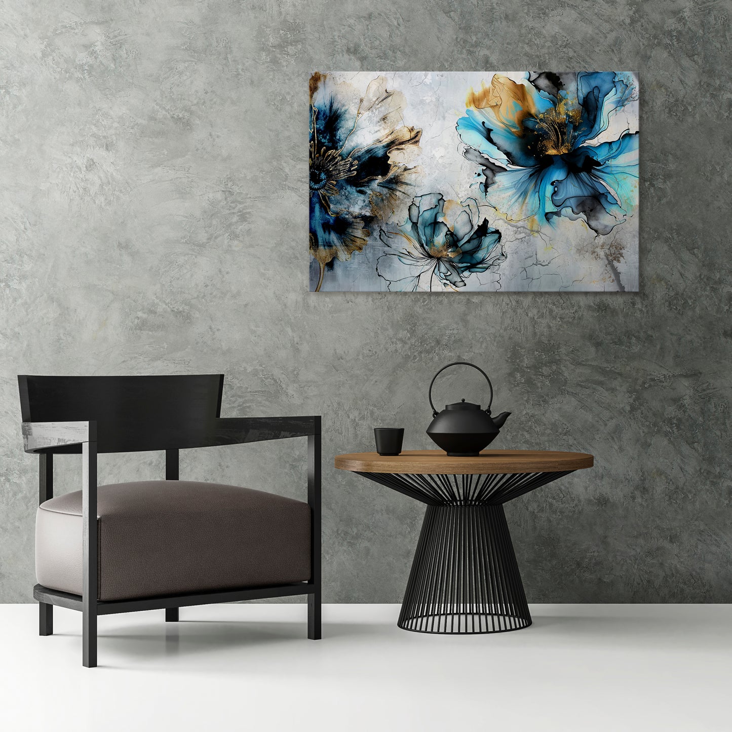 COBALT BLOSSOMS Horizontal Canvas Print