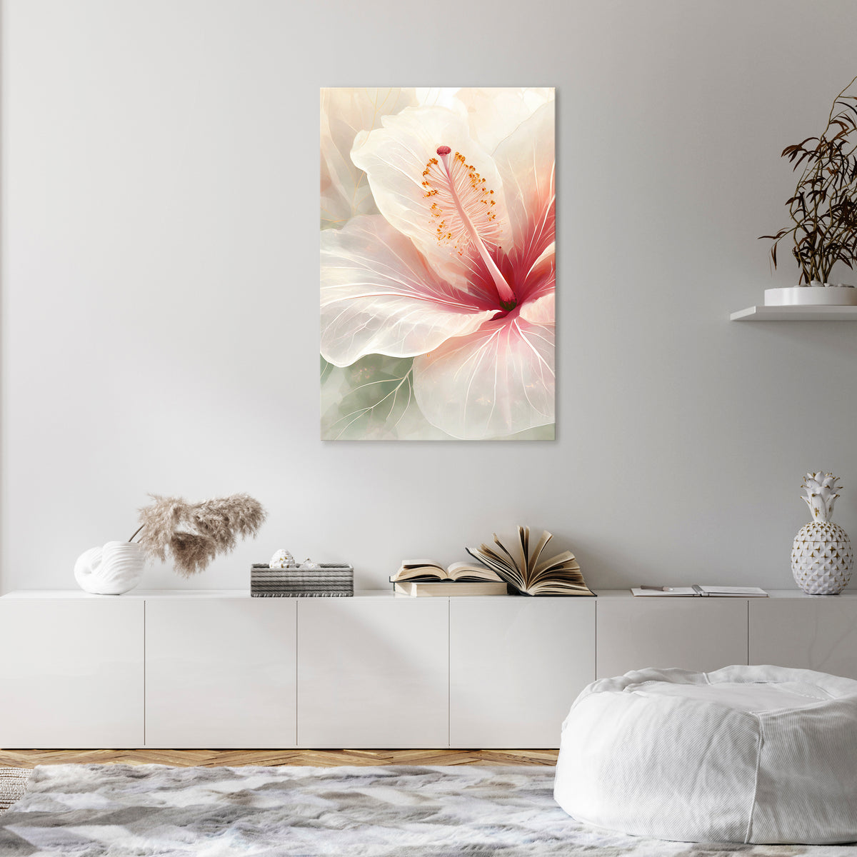 GOSSAMER FLORAL DREAM Vertical Canvas Print