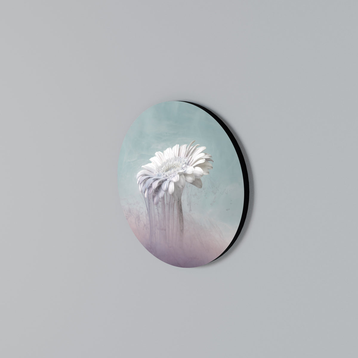 MELTING GERBERA Kulatá nástěnná dekorace
