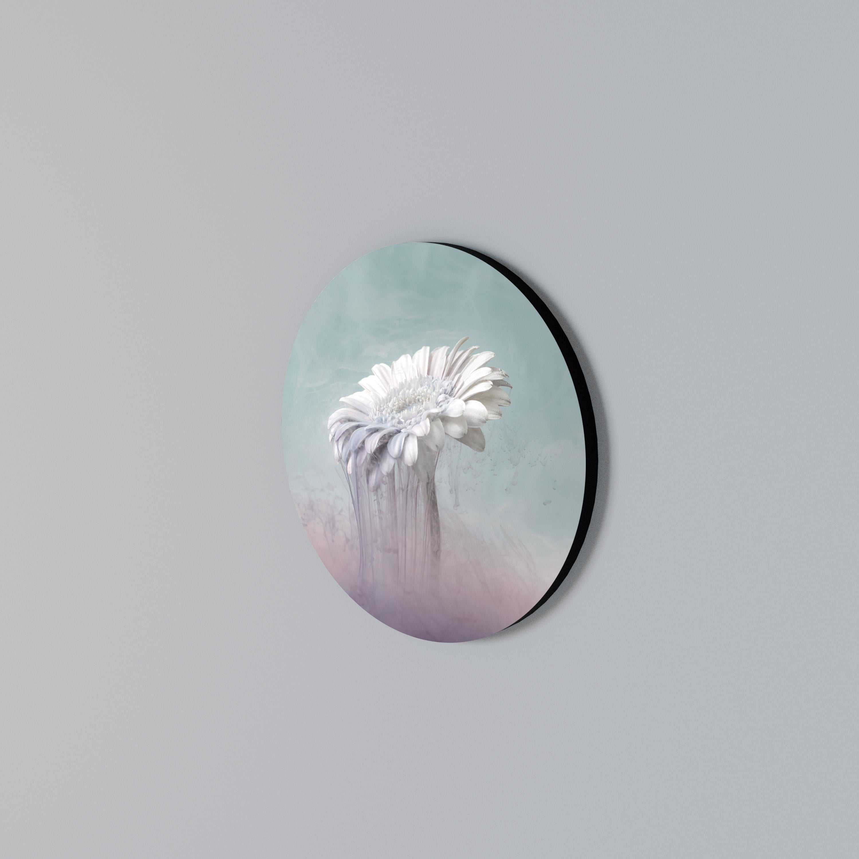 MELTING GERBERA Kulatá nástěnná dekorace