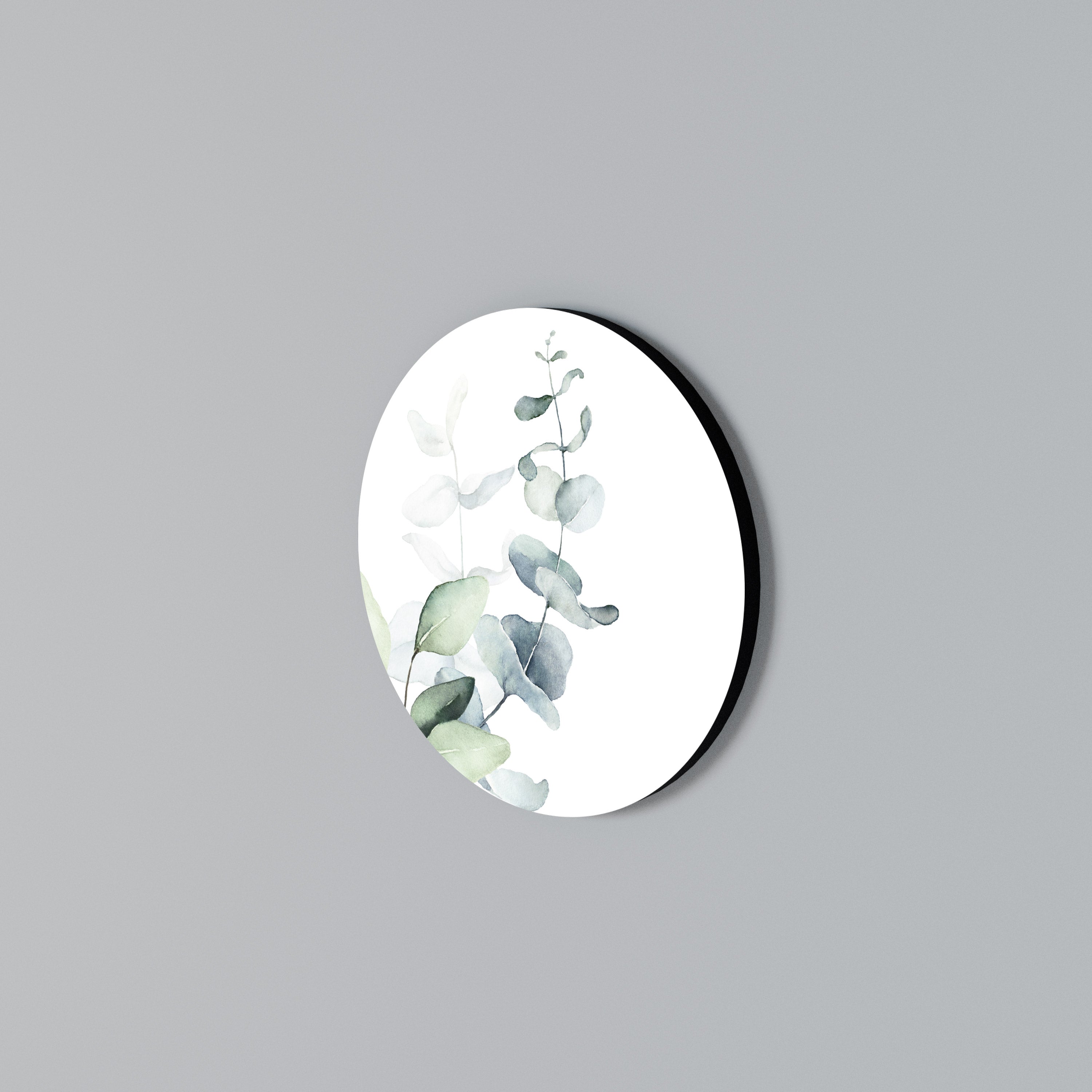 AQUA LEAF SYMPHONY Round Wall Art