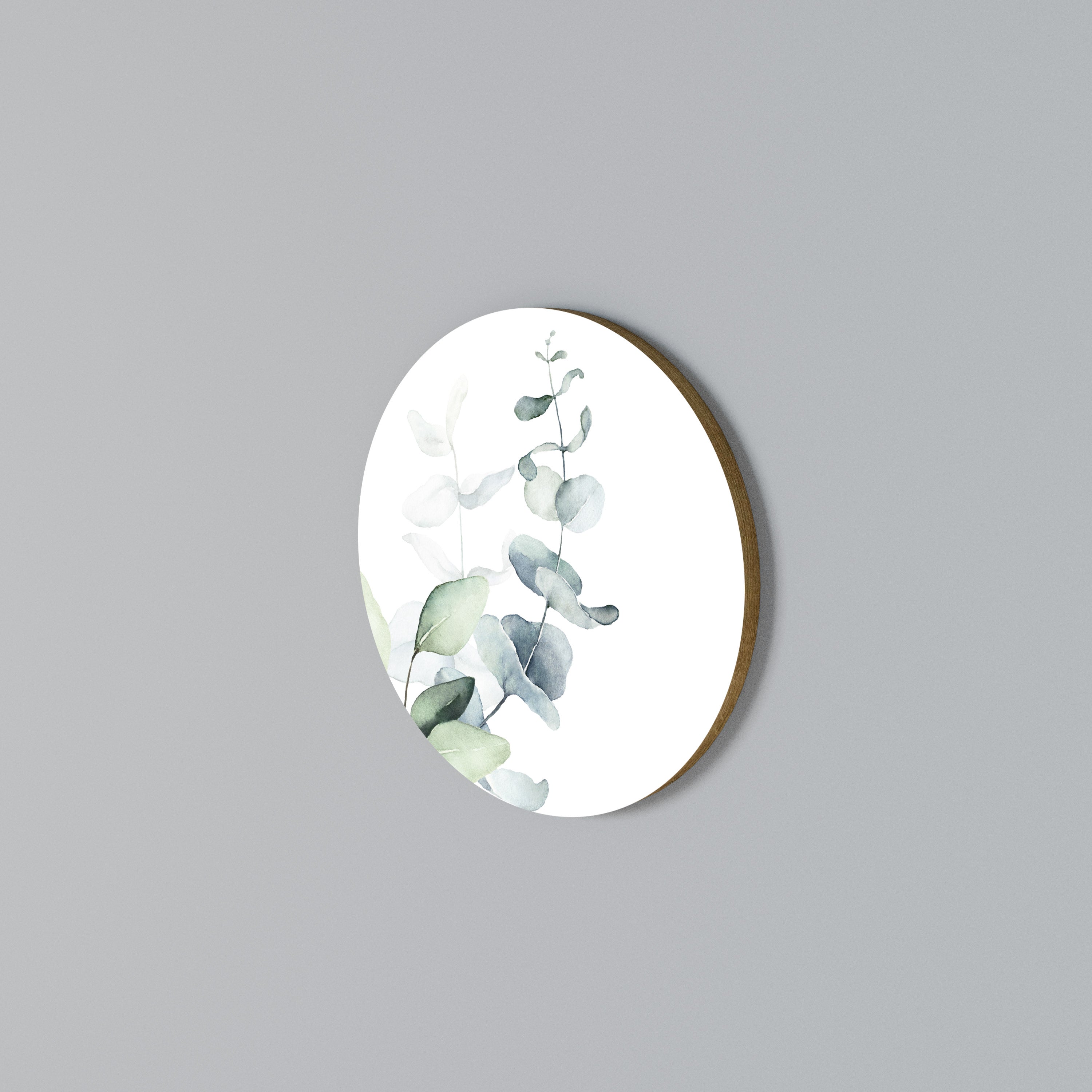 AQUA LEAF SYMPHONY Round Wall Art