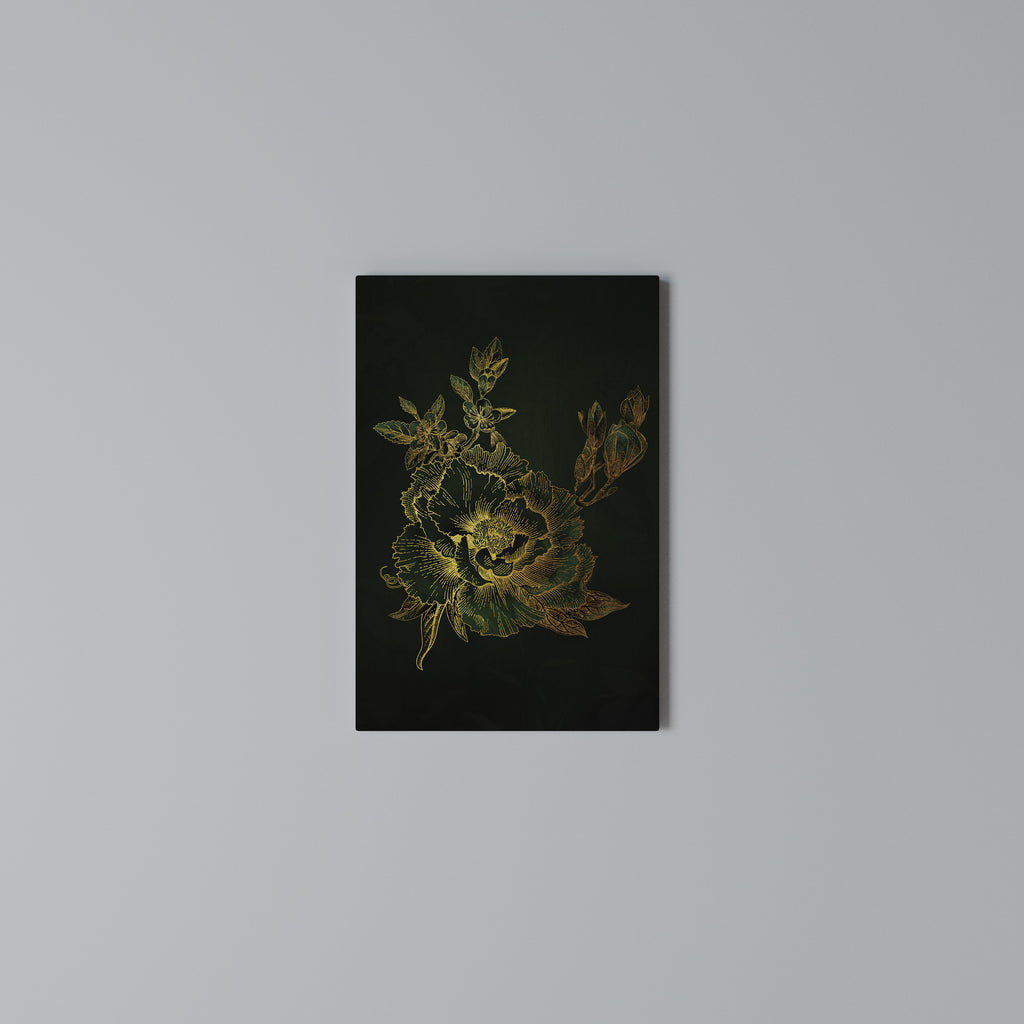 MIDNIGHT FLORAL GLIMMER Vertical Canvas Print