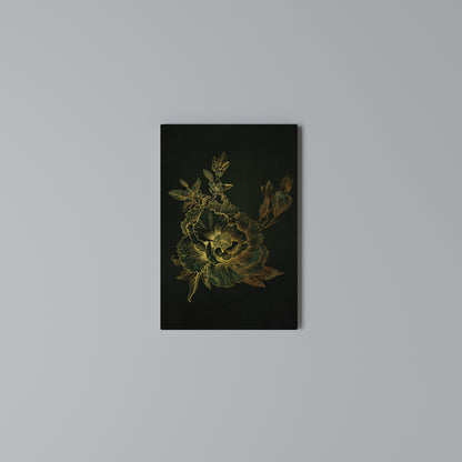 MIDNIGHT FLORAL GLIMMER Vertical Canvas Print