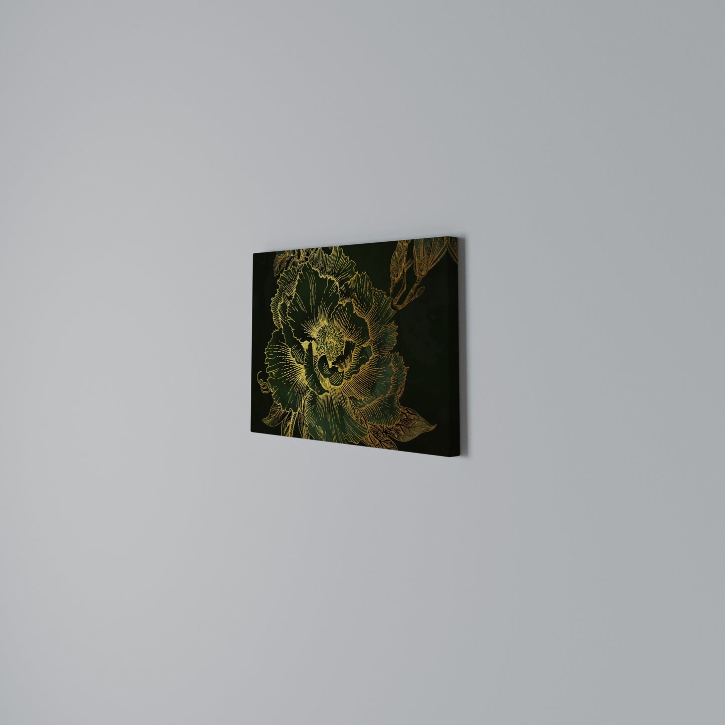 MIDNIGHT FLORAL GLIMMER Horizontal Canvas Print