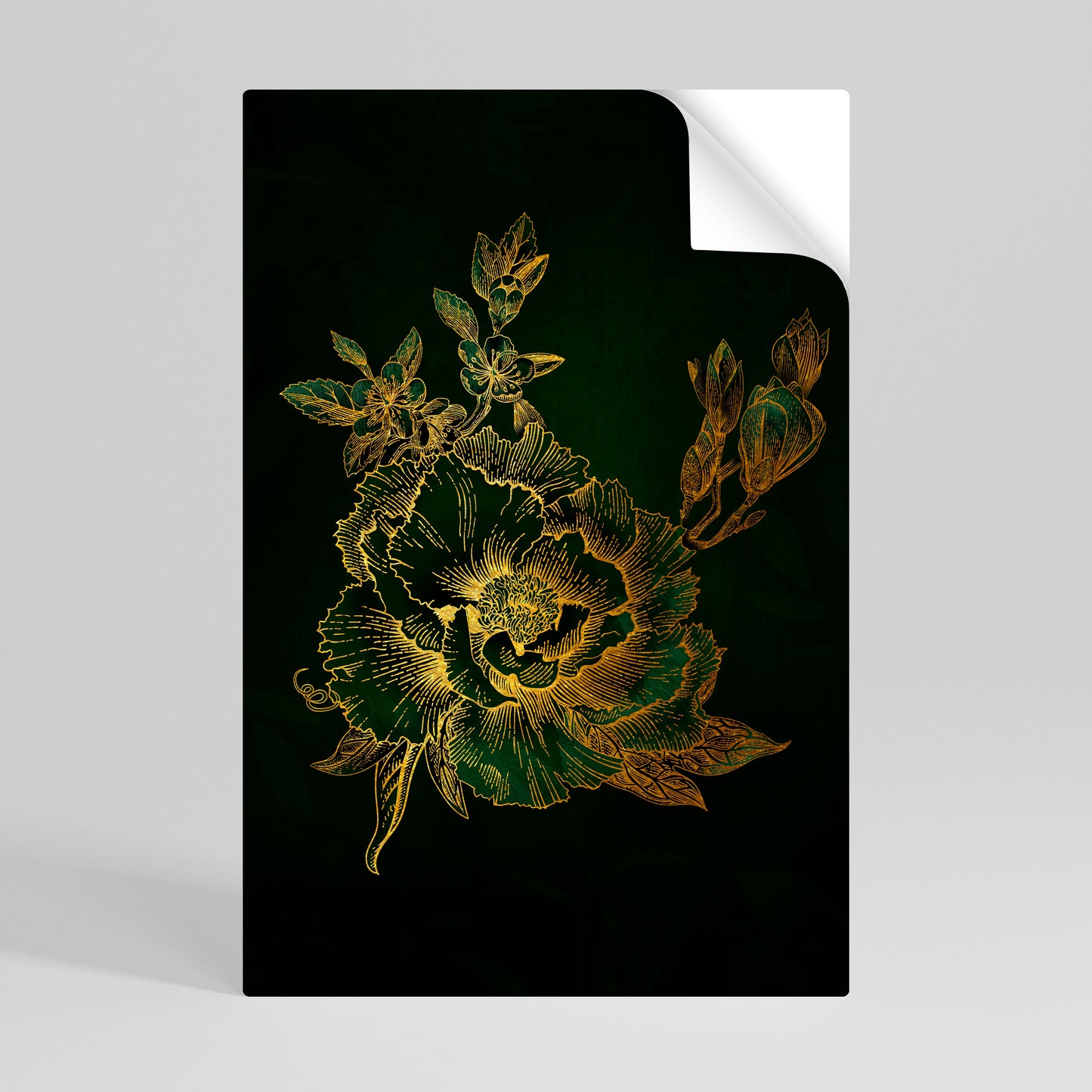 MIDNIGHT FLORAL GLIMMER Svislý samolepicí plakát