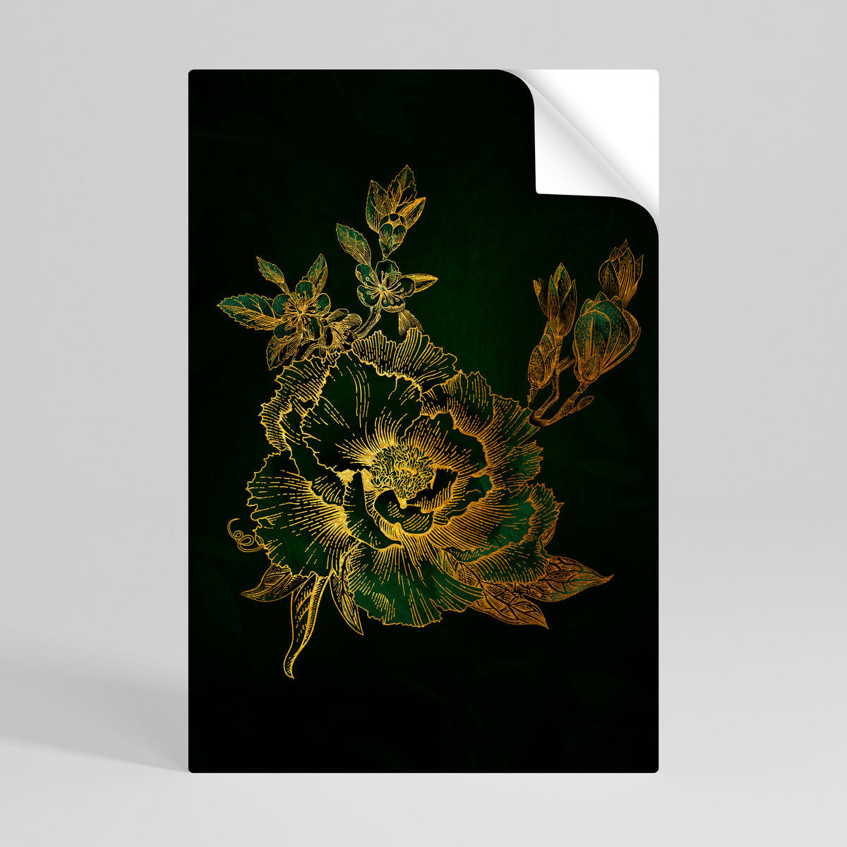 MIDNIGHT FLORAL GLIMMER Svislý samolepicí plakát