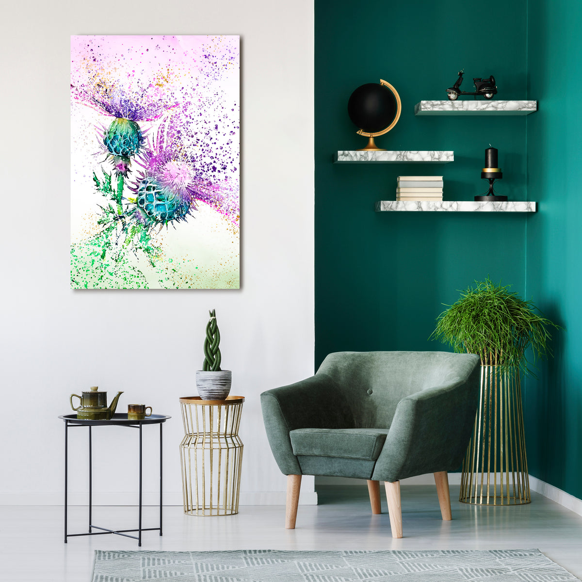 COLORFUL THISTLE DANCE Vertical Canvas Print
