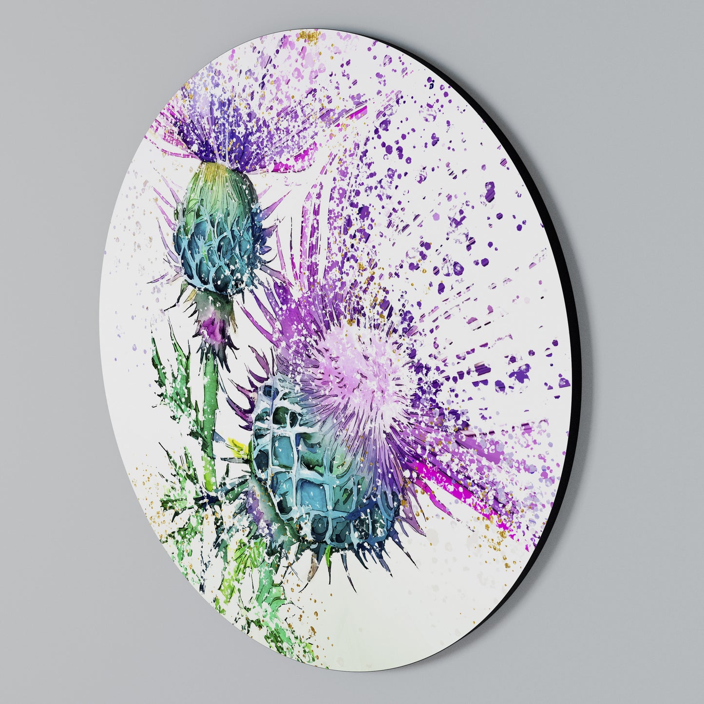 COLORFUL THISTLE DANCE Kulatá nástěnná dekorace