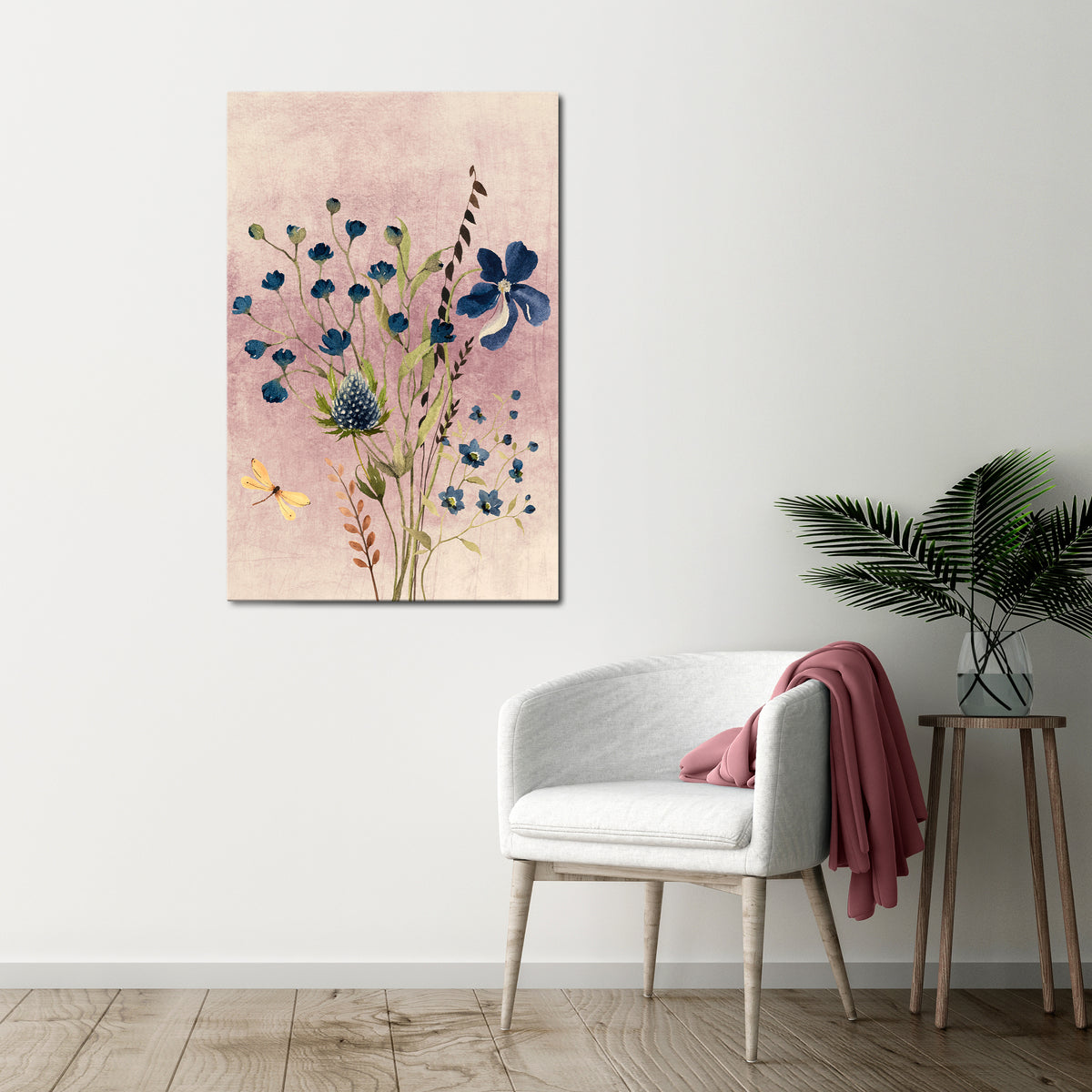 CORNFLOWER REVERIE Vertical Canvas Print